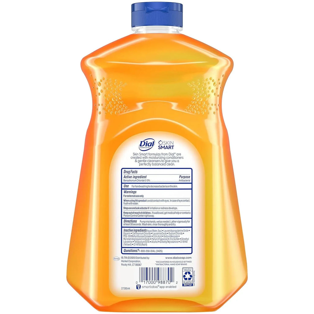 Dial Complete Antibacterial Liquid Hand Soap Refill, Gold, 52 fl Oz Pack of 3