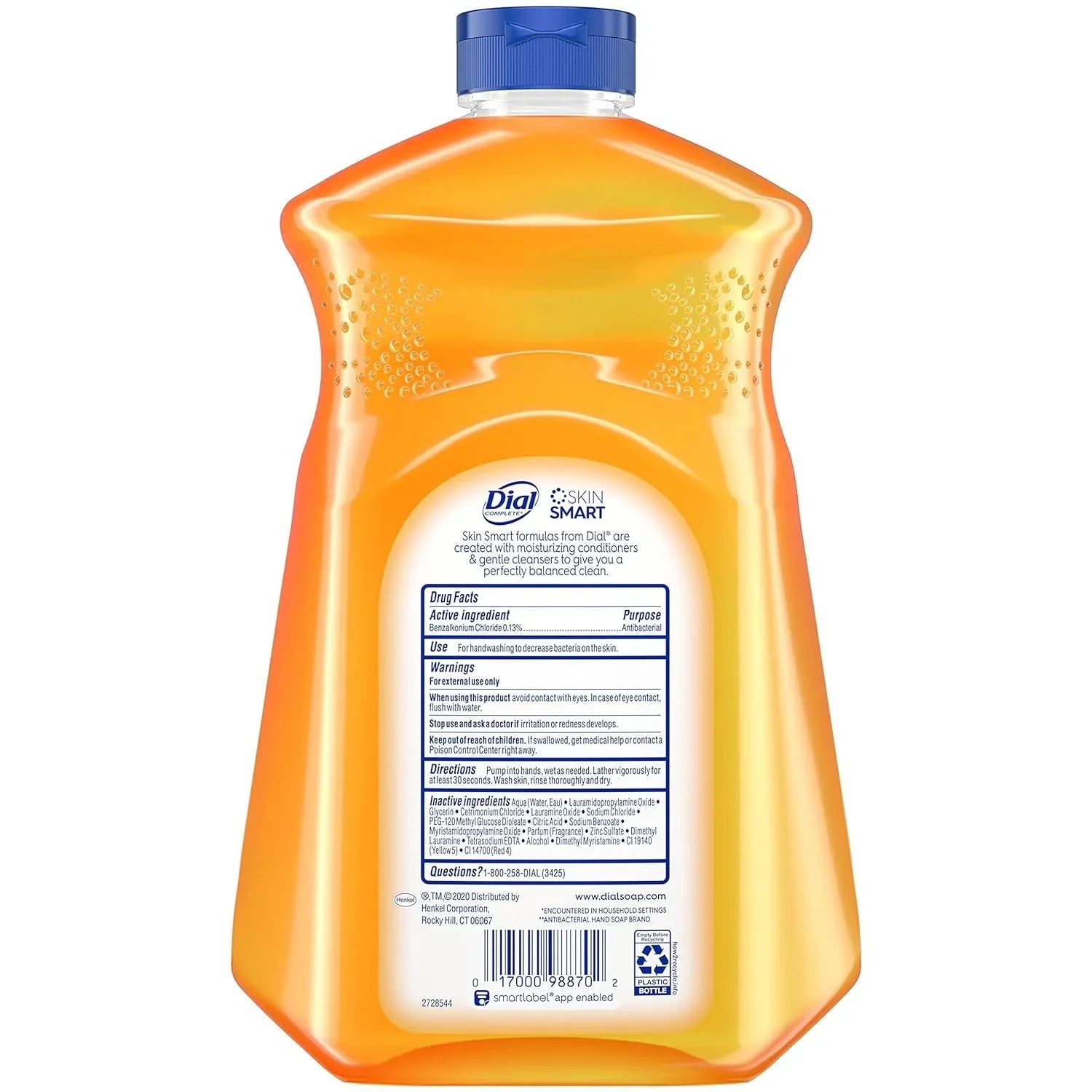Dial Complete Antibacterial Liquid Hand Soap Refill, Gold, 52 fl Oz Pack of 3