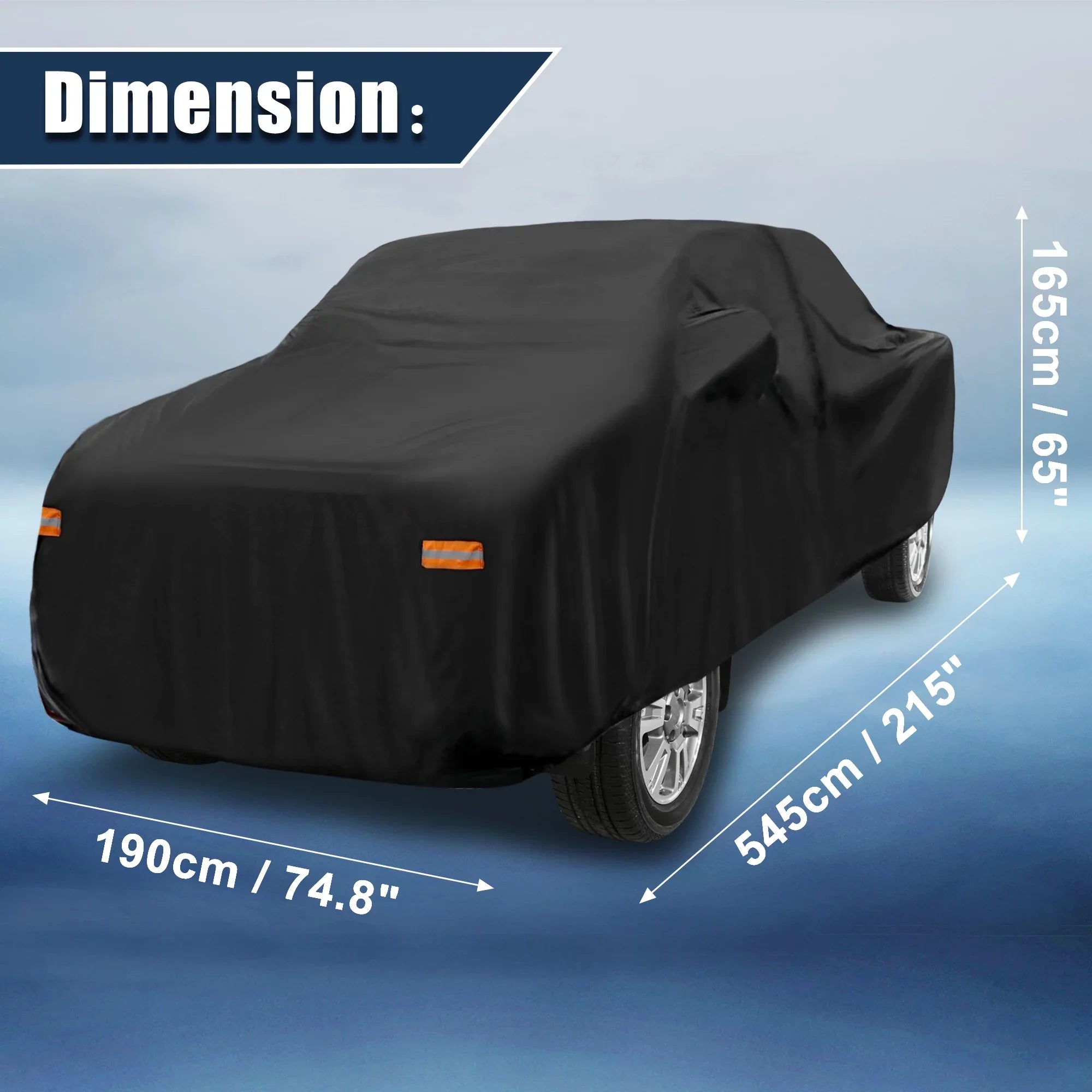 Black Pickup Truck Cover for Toyota Tacoma Extended Cab Crew Cab 4-Door 05-2021