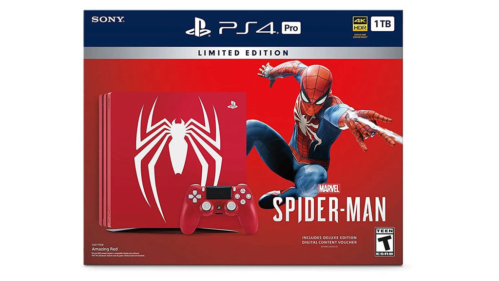 Pre-Owned Sony PlayStation 4 Pro 1TB Gaming Console Spider-Man Limited Edition With  Cable