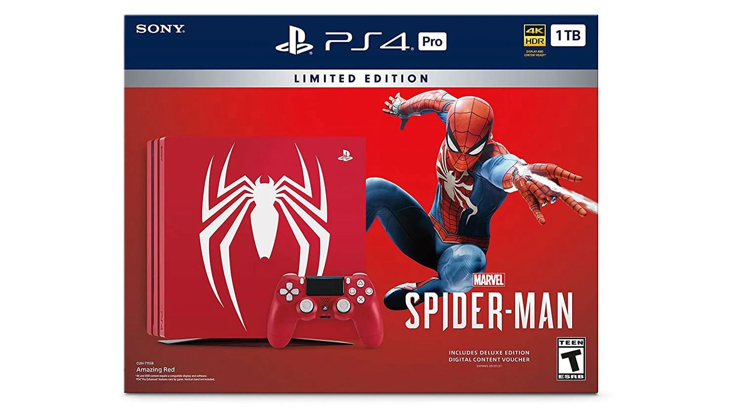 Pre-Owned Sony PlayStation 4 Pro 1TB Gaming Console Spider-Man Limited Edition With  Cable