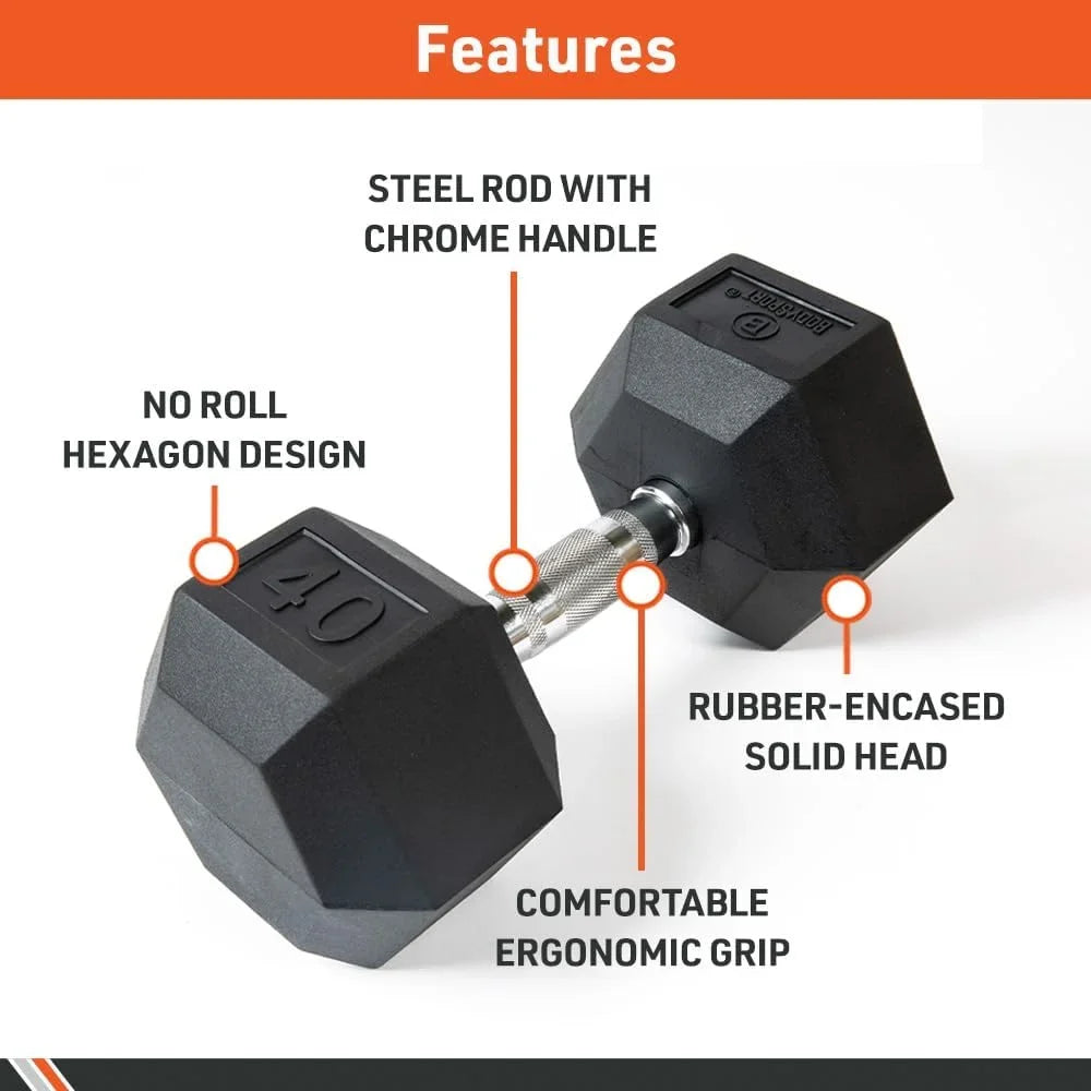 Rubber Encased Hex Dumbbell Weigh, Pair – Dumbbells For Exercises – Srengh raining Equipmen – Home Gym Accessories – Weigh raining