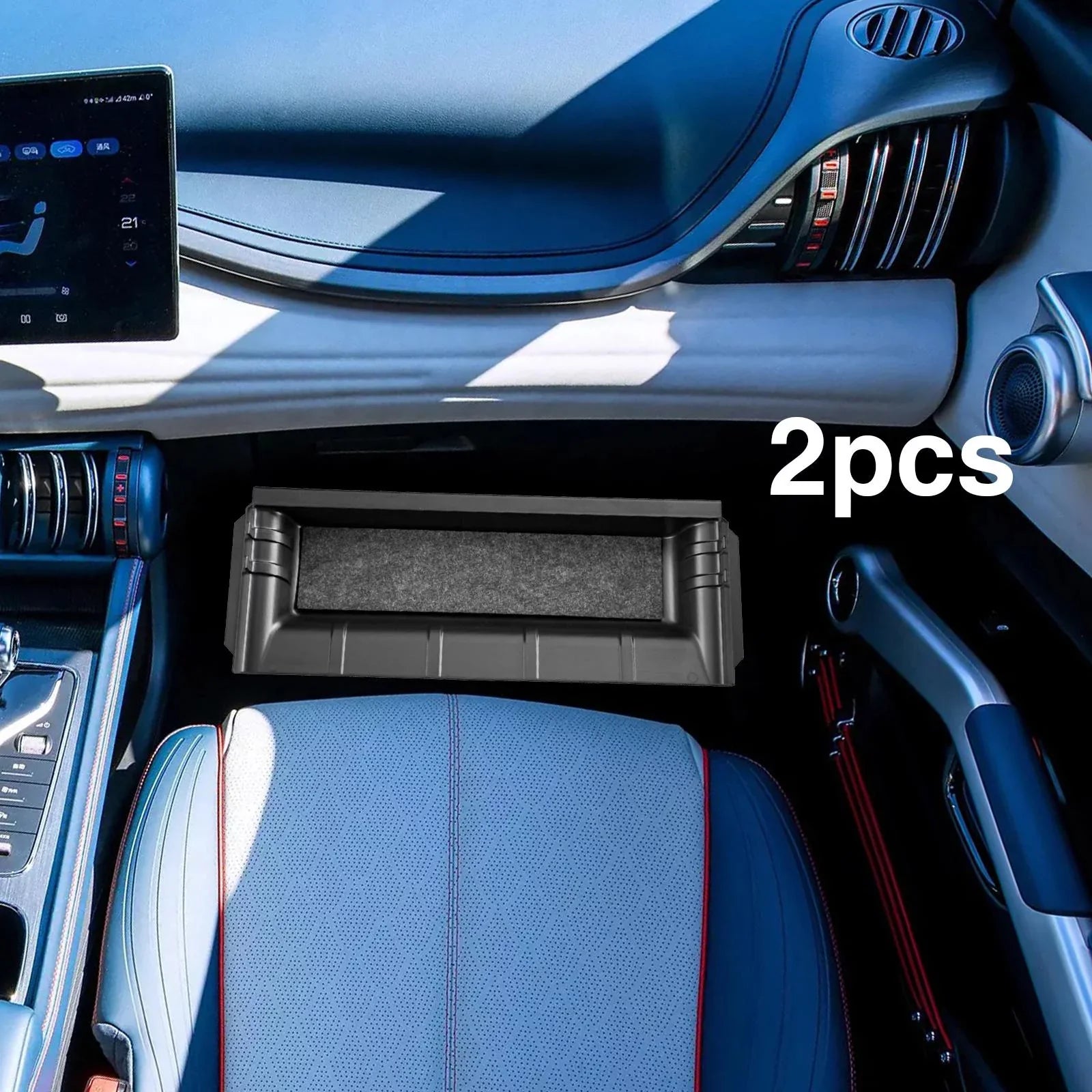 under Seat Storage Box Decoration Car Interior Accessories Hidden Tray Hidden 2Pieces