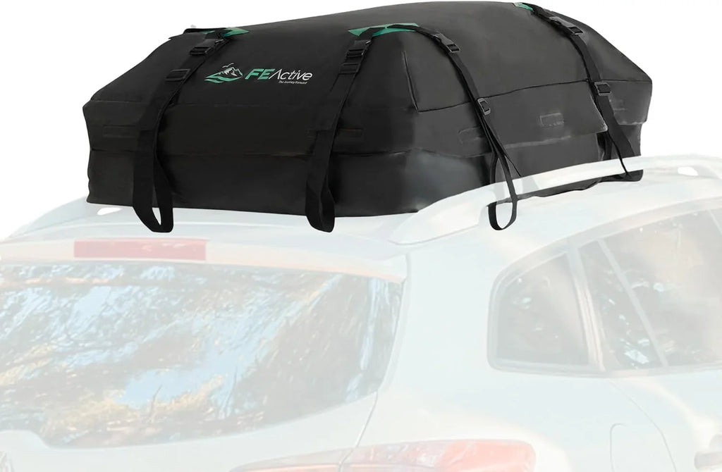 Cargo Rooftop Carrier - 100% Waterproof 15 Cubic ft. Roof Dry Bag Heavy Duty Car &  Roof Top Luggage Storage Cargo Carrier  Straps, Road Trips, Camping, Travel | Designed in California