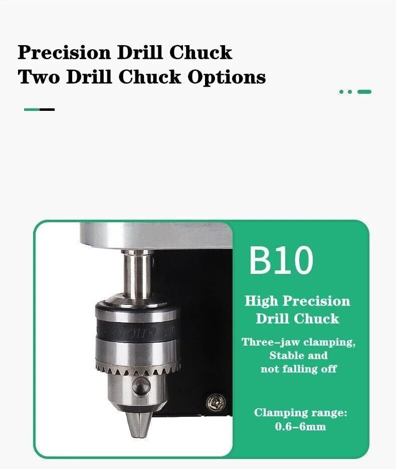 Motor Desktop Bench Drill, Wood Jewelry Metal Plastic Procession, 7-Speed Adjustable Punching Machine