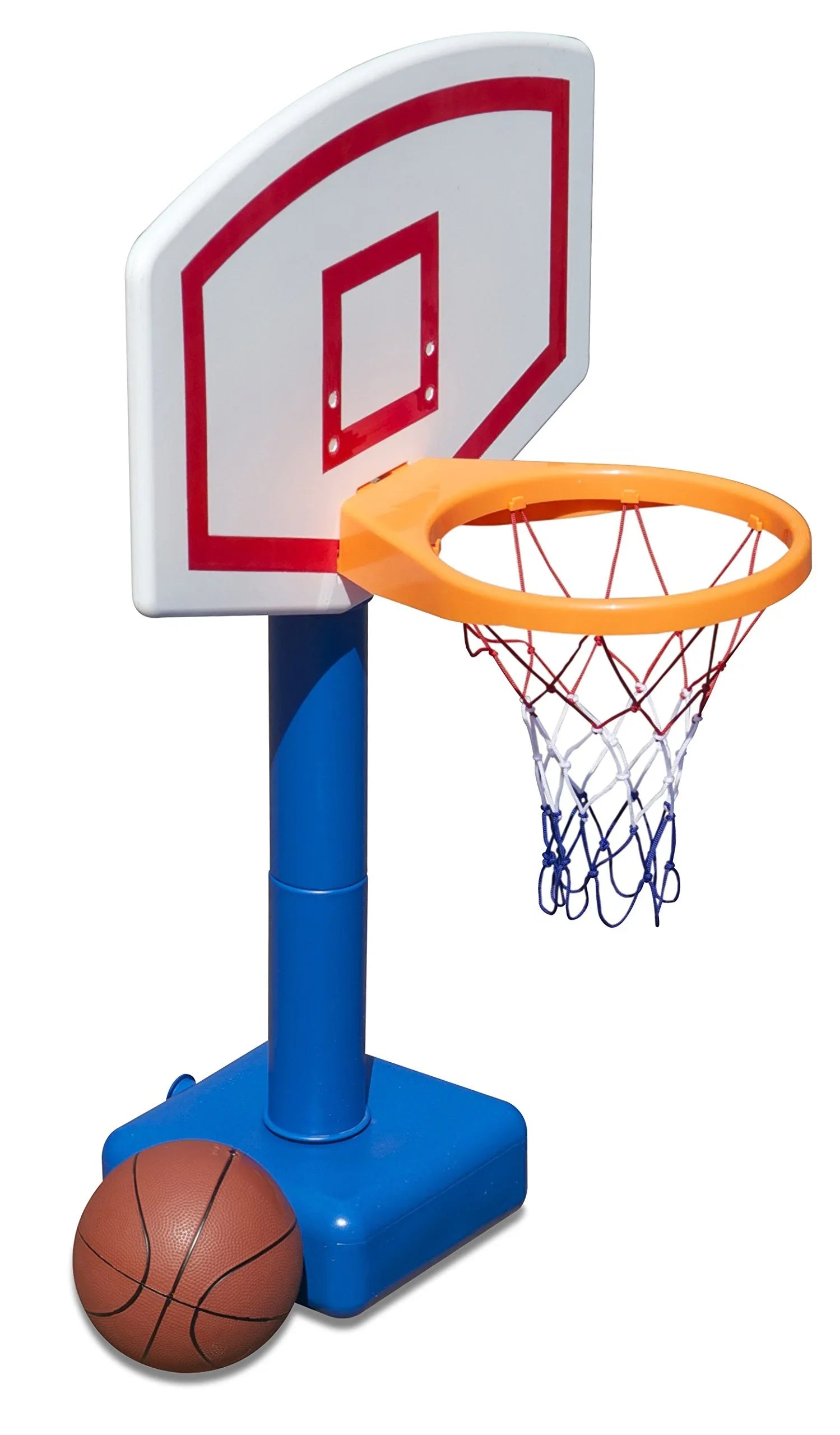 Pool Basketball Hoop Poolside Standing Introductory Game For Kids & Adults Swimming Splash Hoops Games With Midsize Water Basketball, Toy For Pools, Outdoor Summer