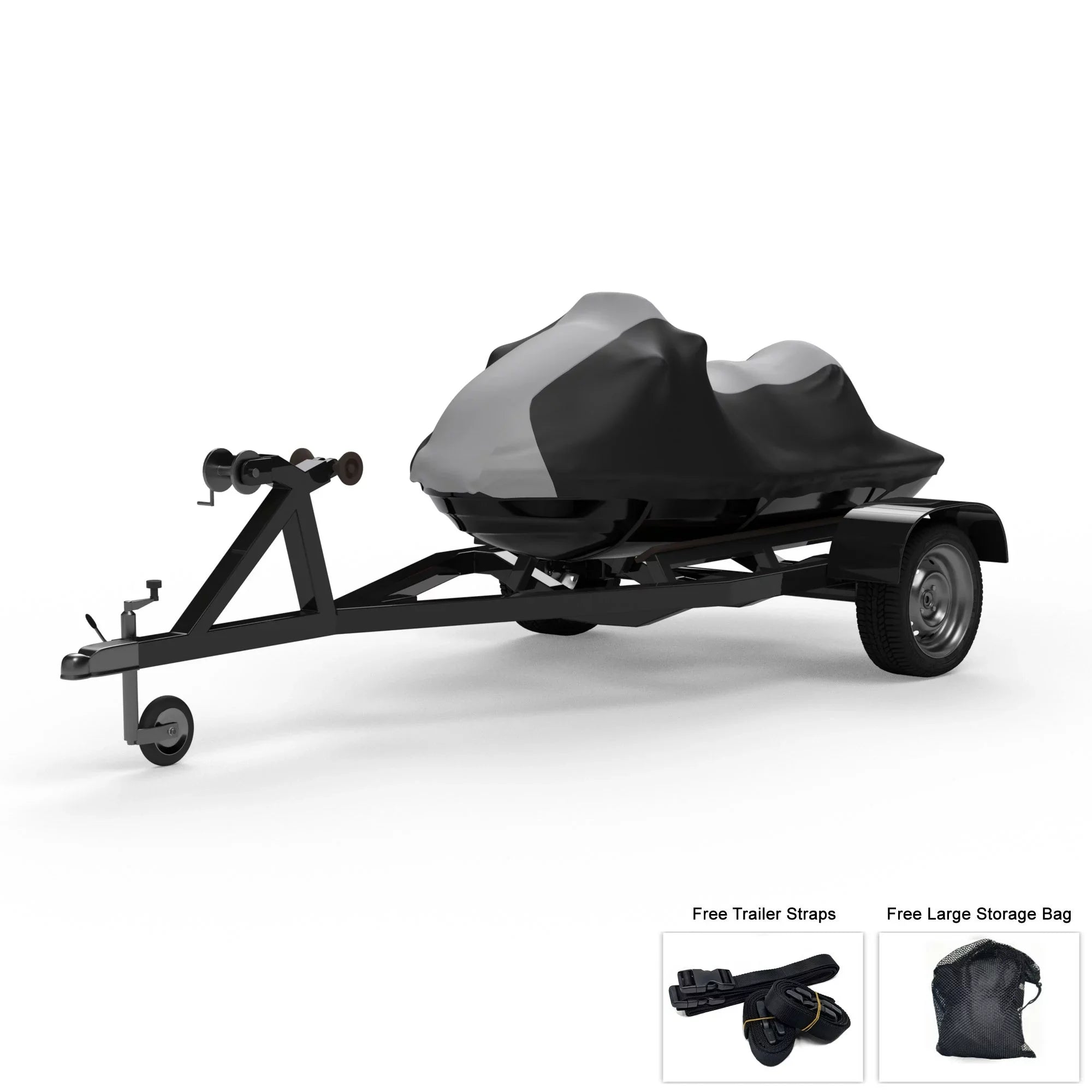 Weatherproof Jet Ski Cover For     155 130 2014-2016 -  / Black Color - All Weather - Trailerable - Protects from Rain, Sun,  Rays, And More! Includes Trailer Straps And Storage Bag