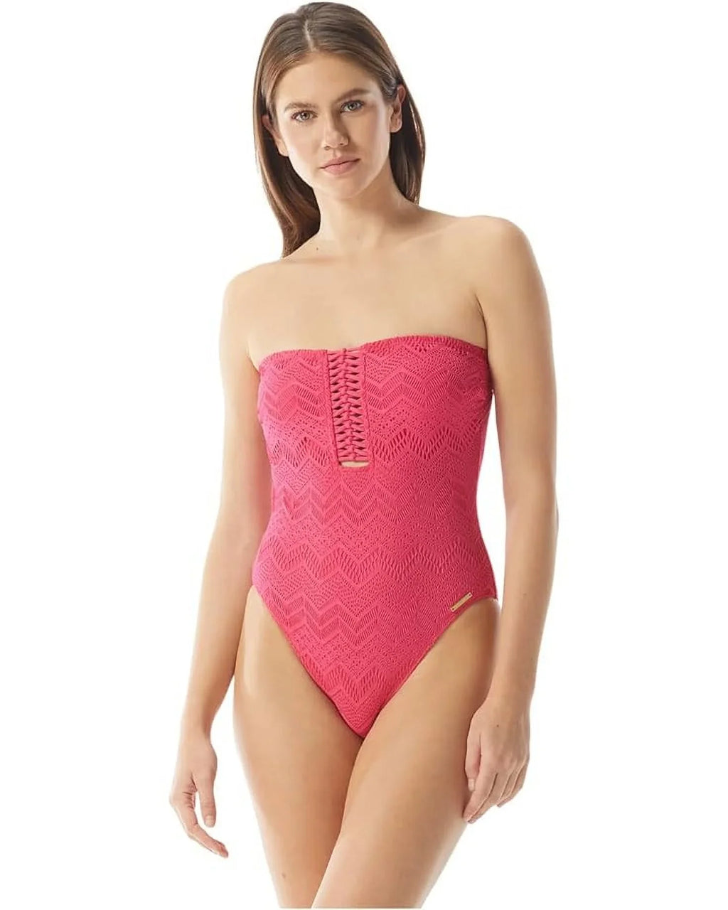 Vince Camuto   Crochet Bandeau One-Piece Swimsuit,  6