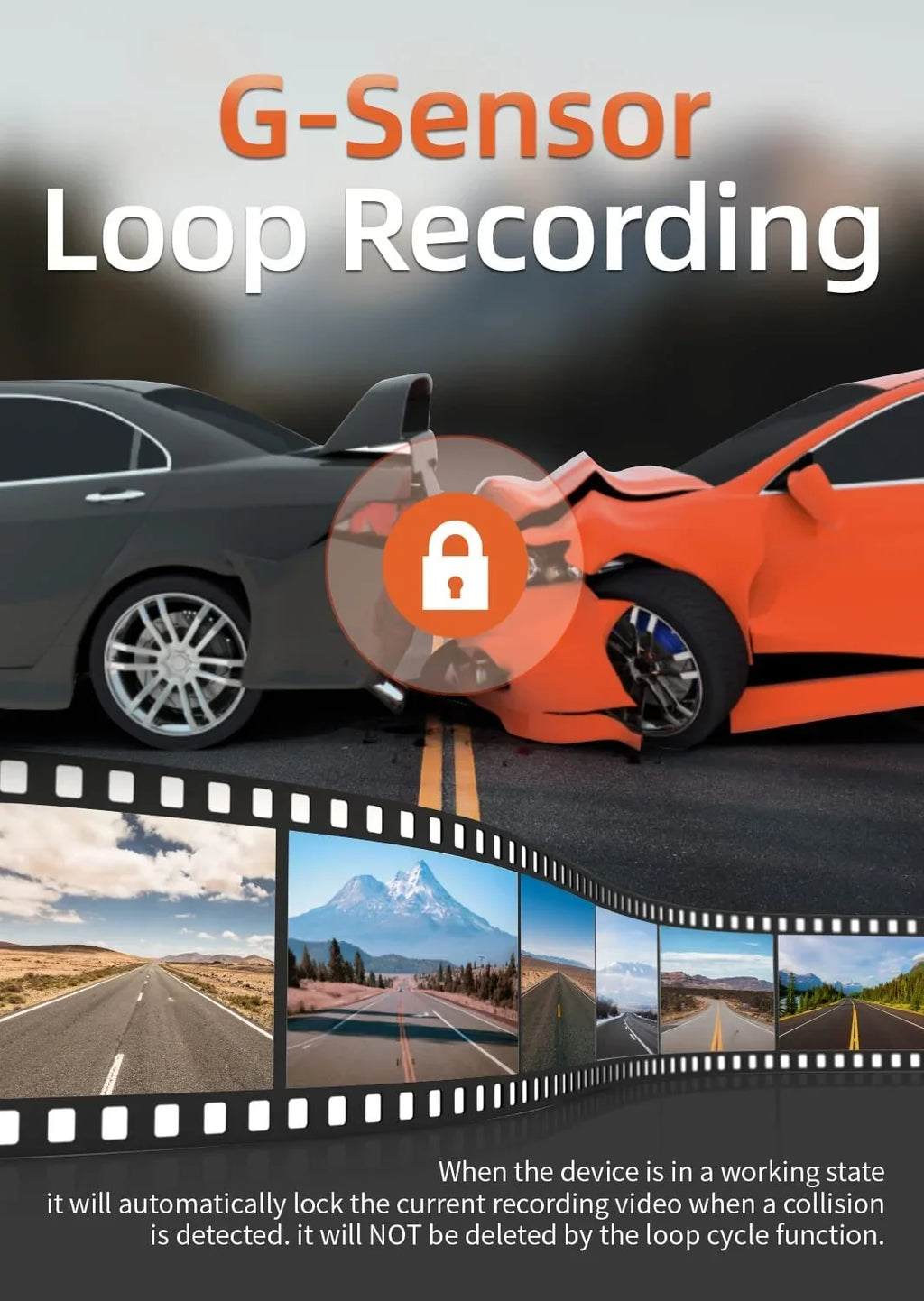 2.5K Full  Dash Cam, Dash Camera with WiFi, Loop Recording,  Control, Night Vision, -Sensor, 24 Hours Parking Monitor, Support 64GB Max