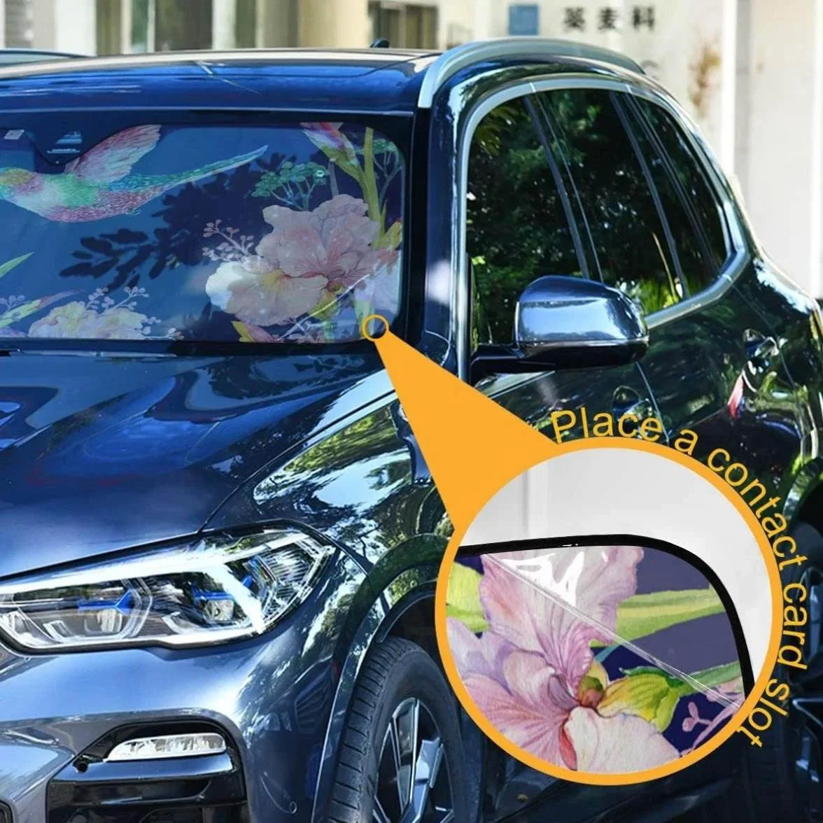 Bestwell Hummingbird Flower Front Windshield Sun Shade Folding Sun Shield Shade,Blocks  Ray to Keep Your Vehicle Cool Sun Visor Protector for Fits Car  Truck,55 x 27.6 Inch
