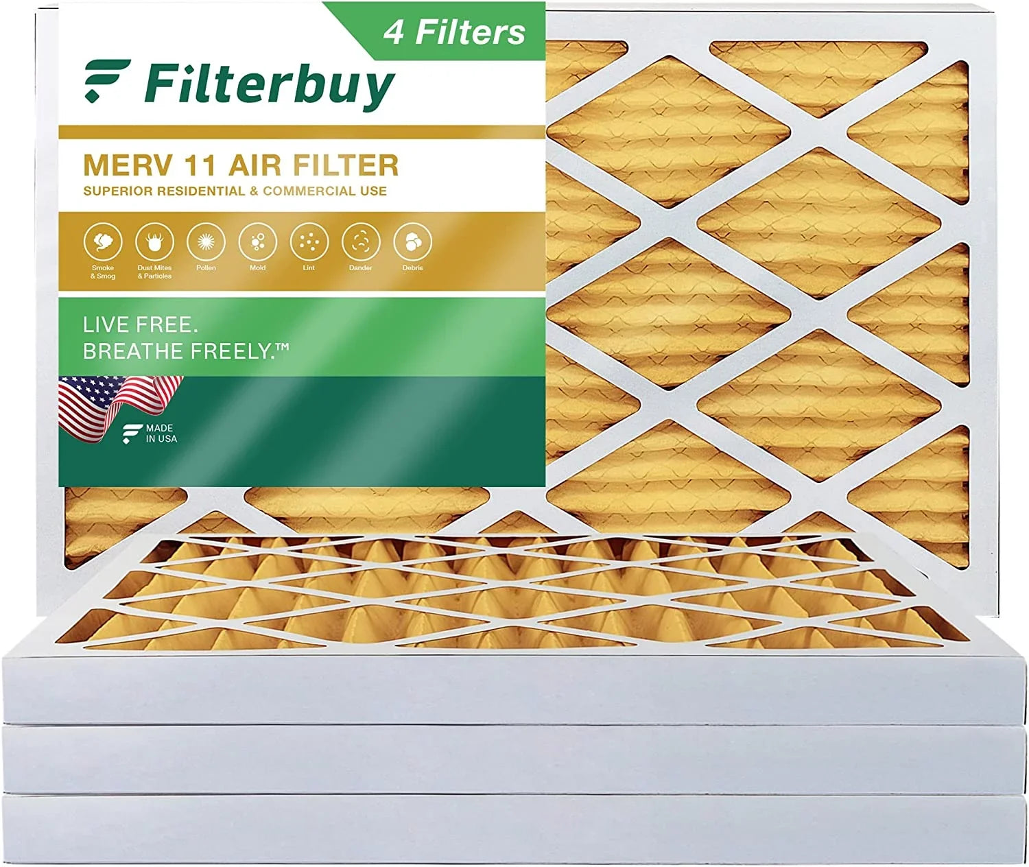 Filterbuy 12x30x2  11 Pleated   Furnace Air Filters (4-Pack)