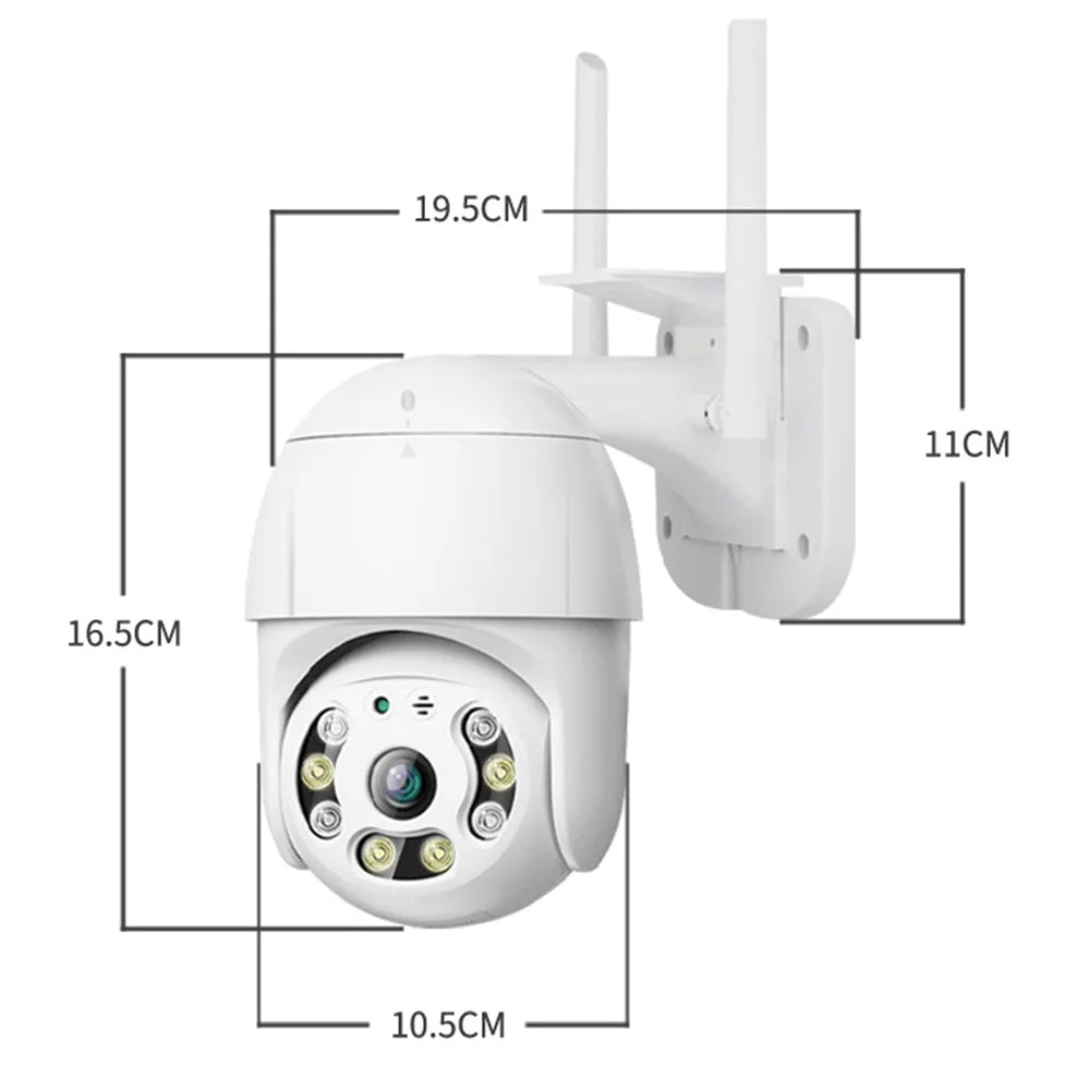 1080P Waterproof Smart WiFi Camera System - Wireless with 355° Rotation, Motion Detection, Sound & Light Alarm, Night Vision, Two-Way Communication,  Remote Control for Home & Office Security