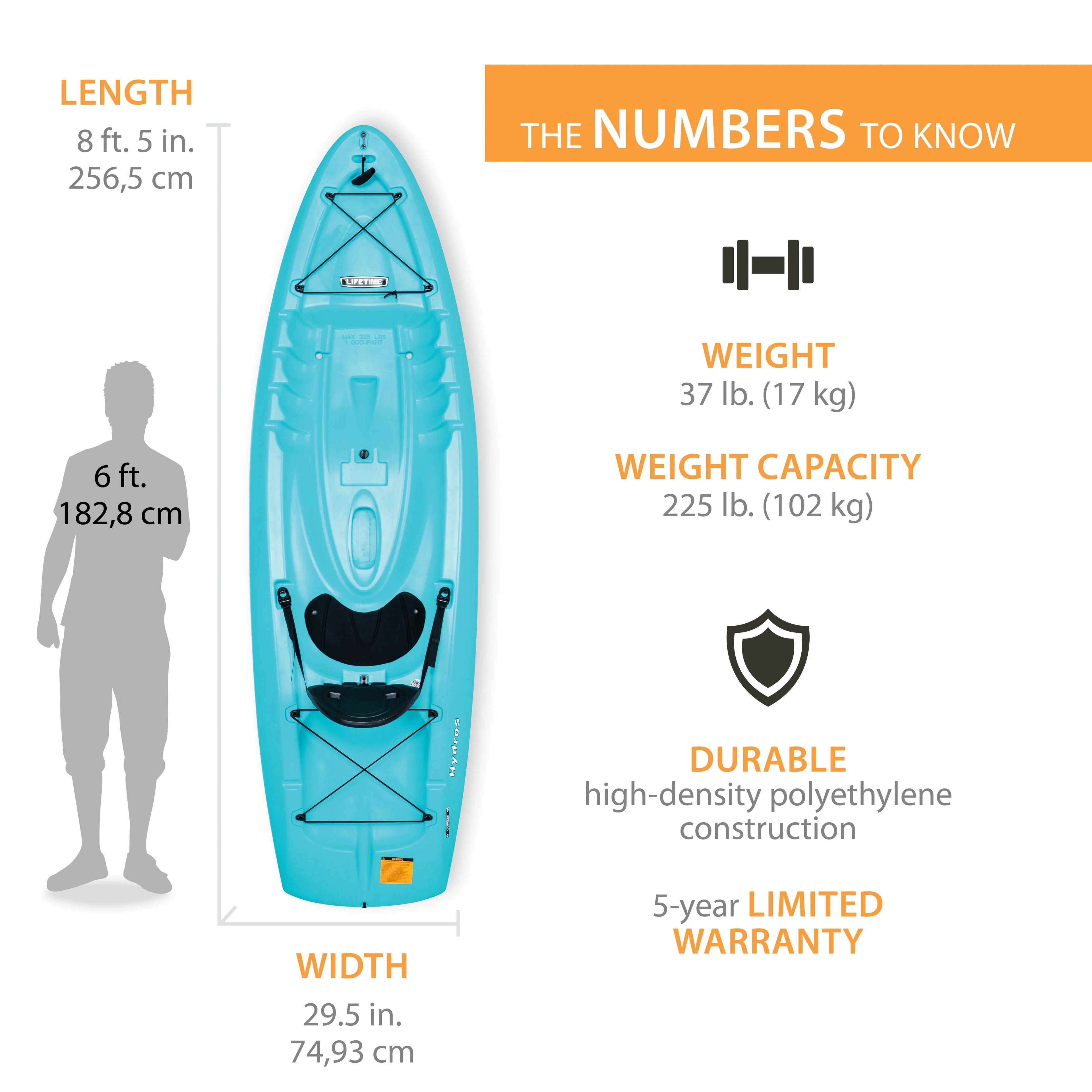 Lifetime Hydros 101 Kayak, Aqua (91235)
