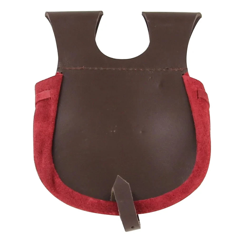Armory Replicas Royal Red Handmade Royal Court Suede Pouch - Rich Red Elegance Medieval-Inspired Design Perfect for Carrying Small Valuables Adjustable Belt Closure for Secure Fit