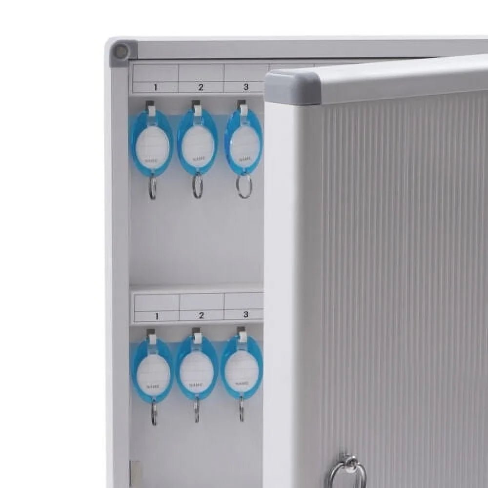 96 Keys Storage Cabinet Lock Box Safe Organizer Wall Mount Key Holder Silver