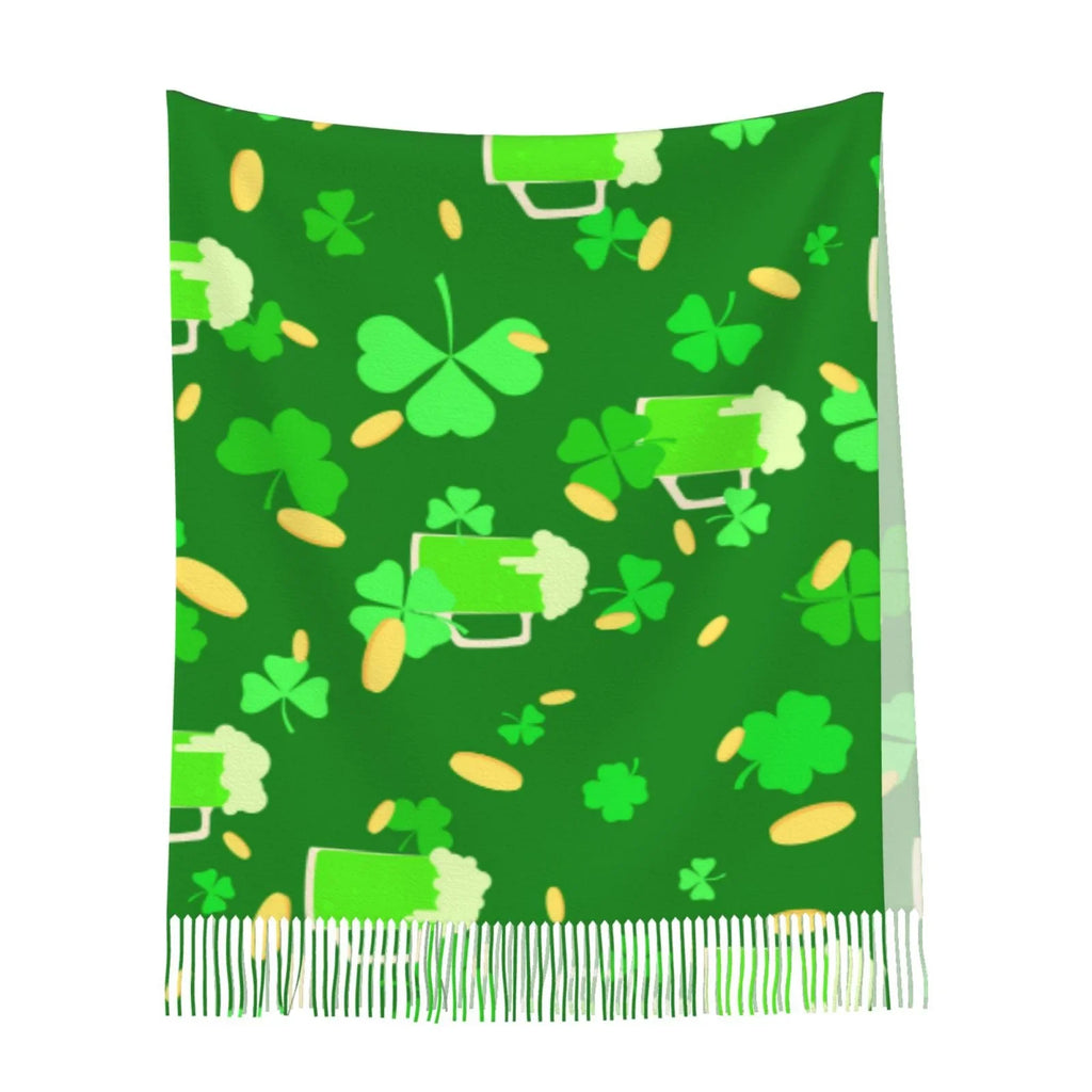 Bingfone Soft Cashmere Feel Scarf For Women Elegant Art Print Winter Warm Scarves Large Shawl Wrap Gifts- St Patrick's Day2