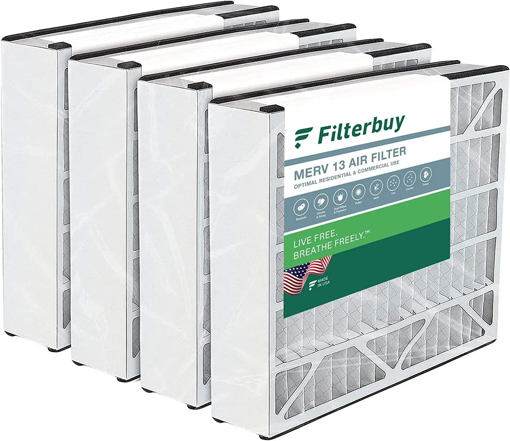 Filterbuy 16x25x5  13 Pleated   Furnace Air Filters for Trion Air Bear 255649-105 (4-Pack)