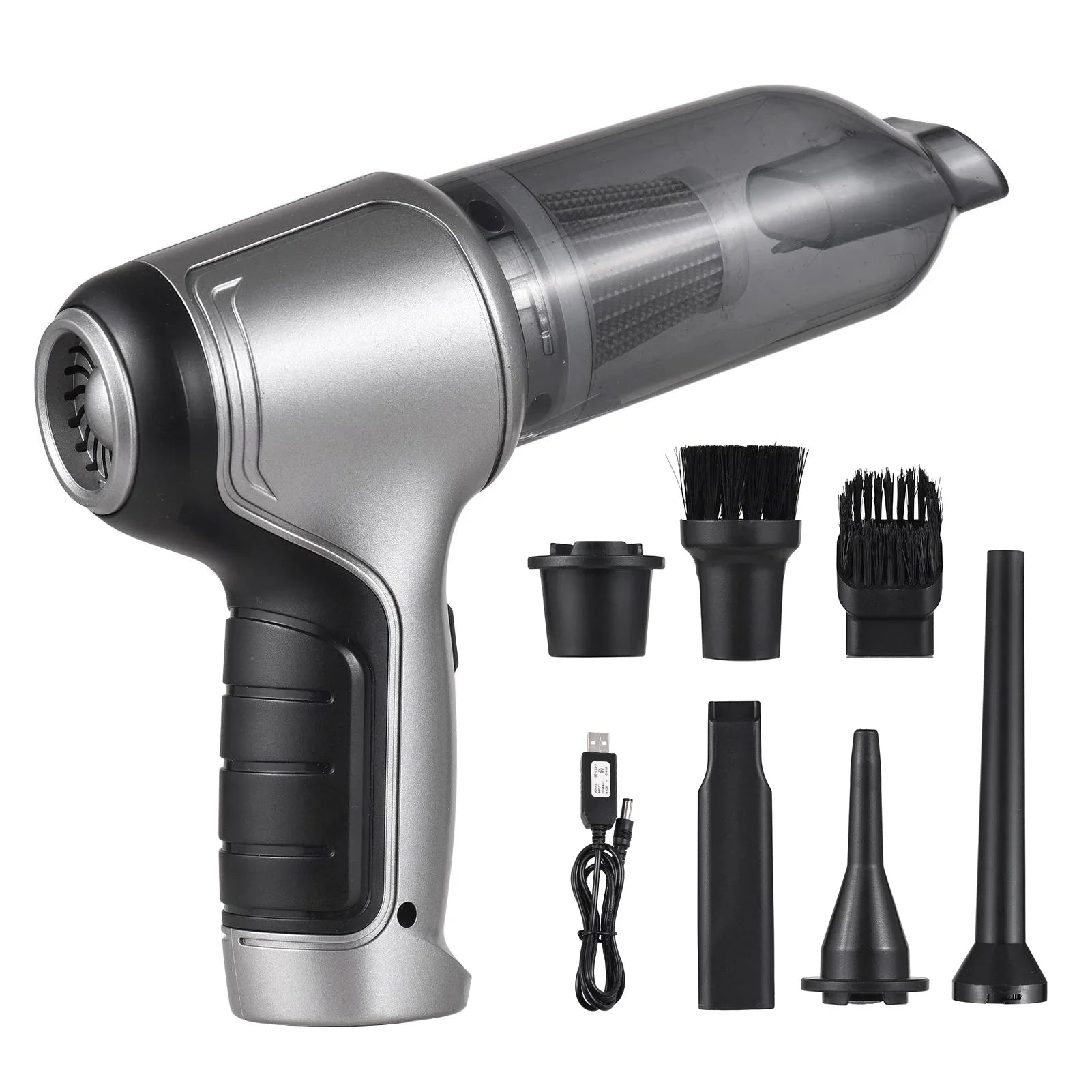 Tomfoto Handheld Car  Handheld Cordless Cleaner Portable  Air Duster & Hand Pump With 19000Pa Strong Suction   for Pet Hair Dust Gravel Cleaning Home Office