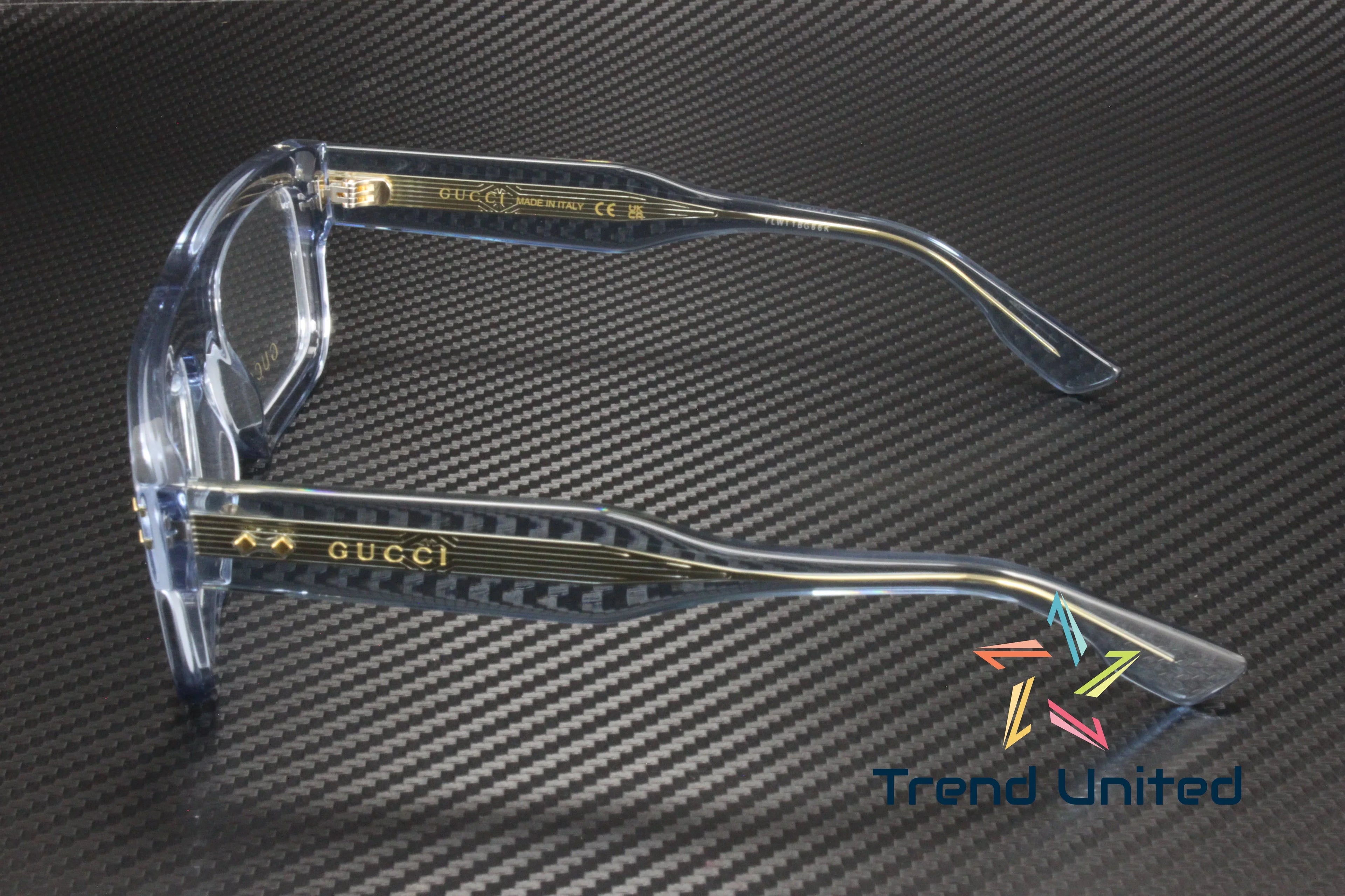 004 Rectangular Squared Light Blue Demo Lens 52mm Men's Eyeglasses