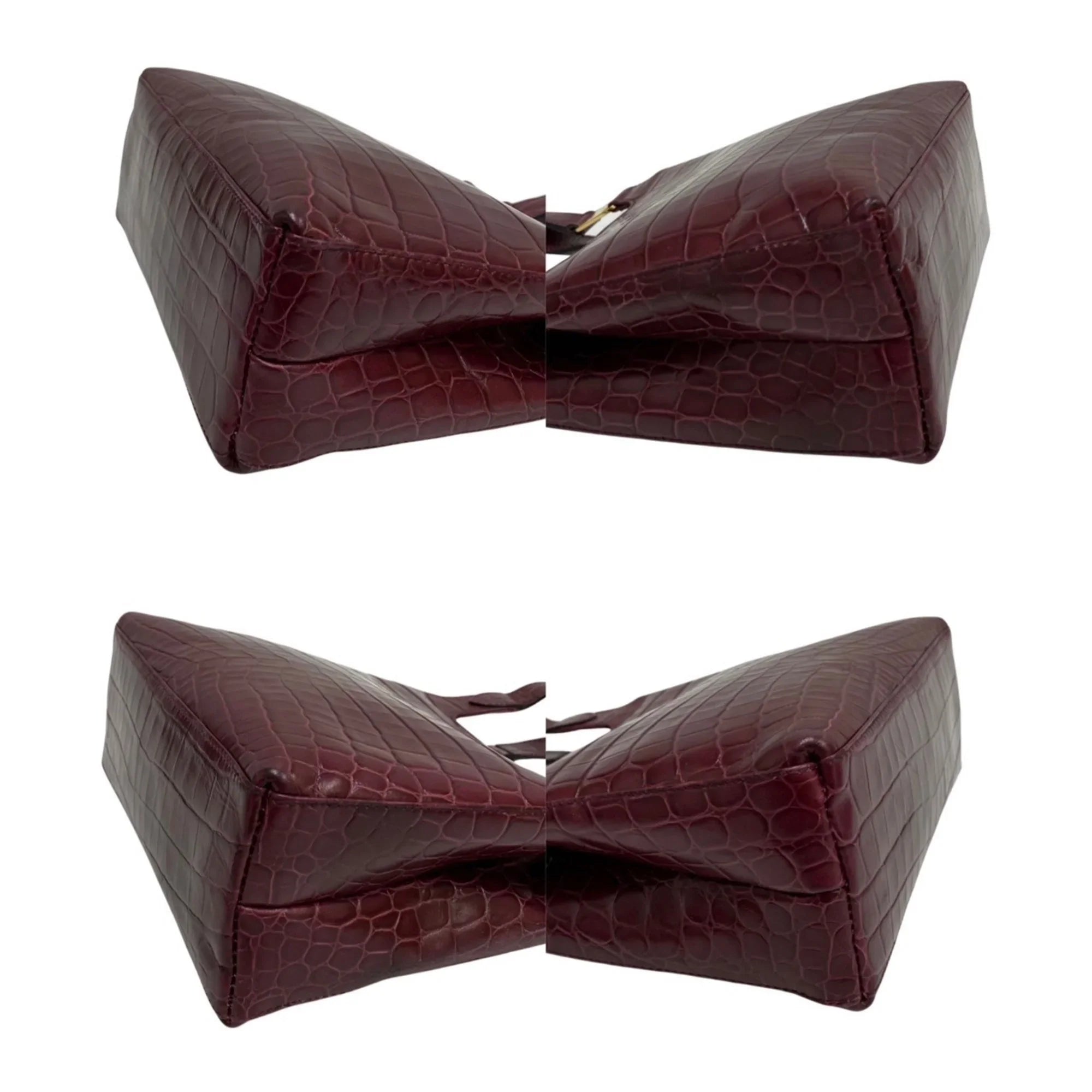 Pre-Owned Salvatore Ferragamo Logo Rose Hardware Leather 2way Handbag Shoulder Bag Wine Red (Good)