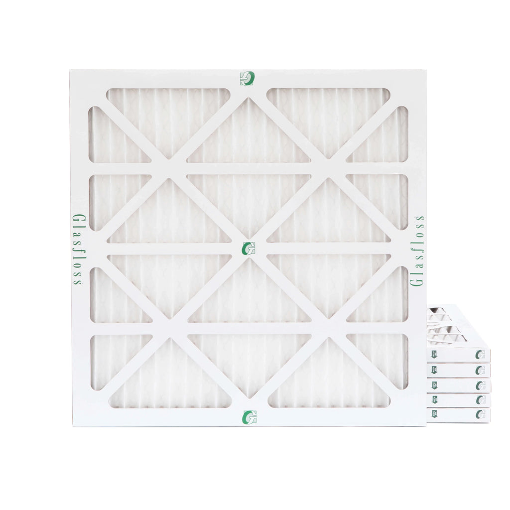 6 Pack of 14x14x1  10 Pleated Air Filters by Glasfloss. Actual Size: 13-1/2 x 13-1/2 x 7/8