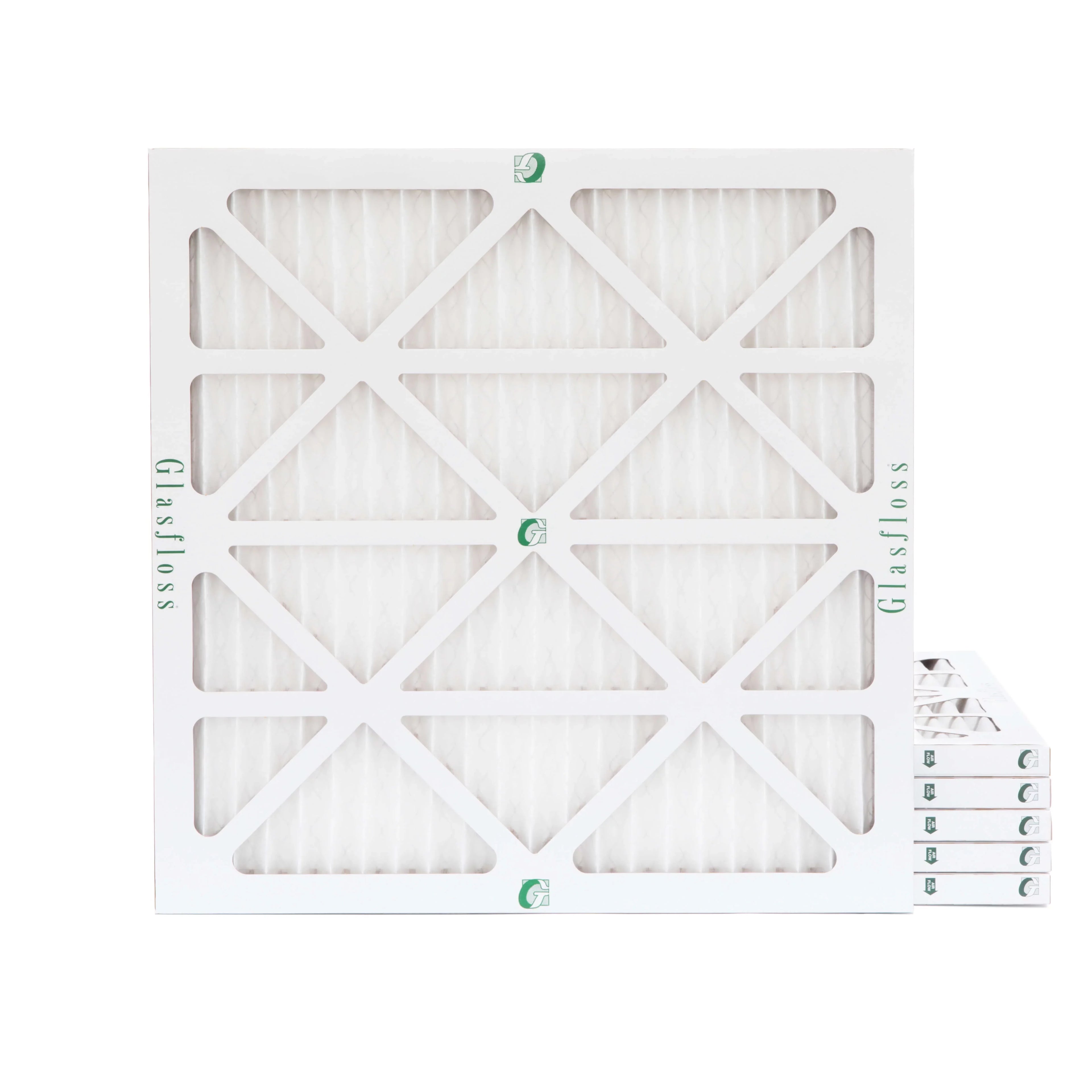6 Pack of 14x14x1  10 Pleated Air Filters by Glasfloss. Actual Size: 13-1/2 x 13-1/2 x 7/8
