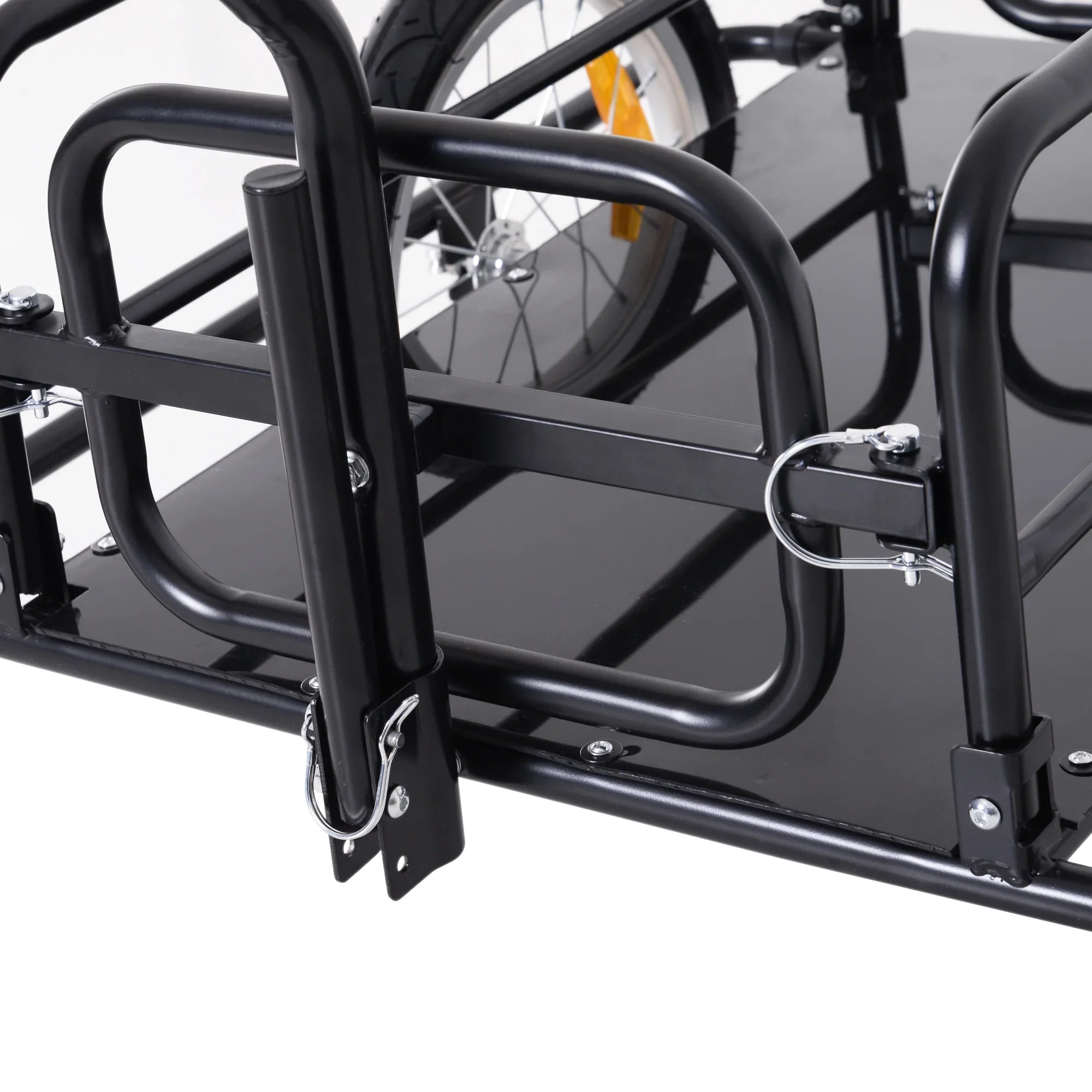 Aosom Folding Bike Cargo Trailer Cart with Seat Post Hitch- Black up to 88 Lbs.