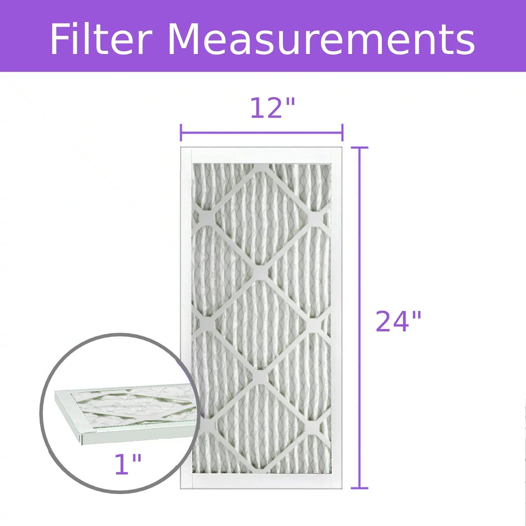 12x24x1, Purolator  Extended Surface Pleated Air Filter, Mechanical  8, (6 Pack)