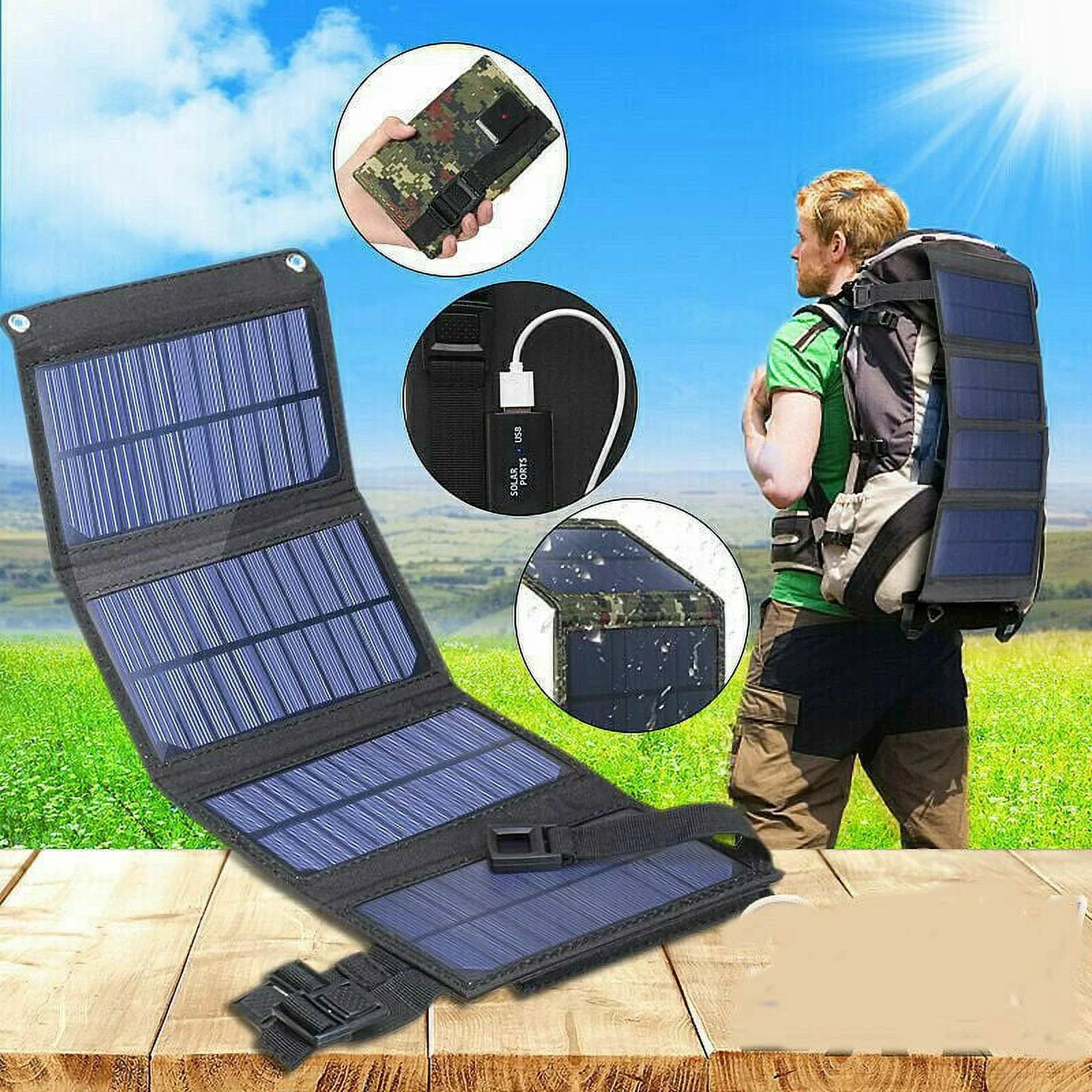 80W Solar Panel Foldable Suitable for Portable Power Station, iPhone, Ipad, Laptop,  Port, Suitable for Outdoor Camping Caravan  Travel