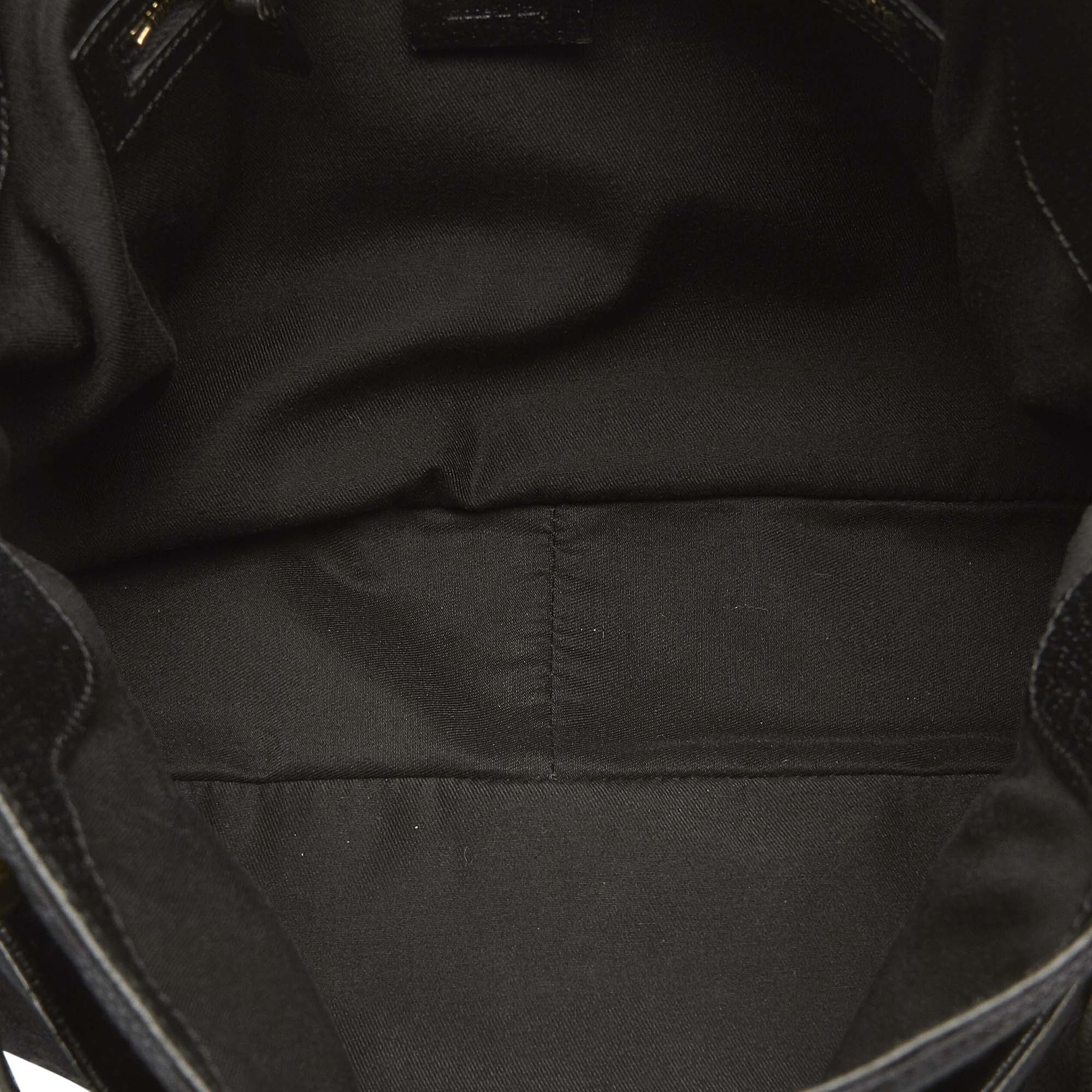 Pre-Owned Gucci  Shoulder Bag Canvas Fabric Black Women (Good)