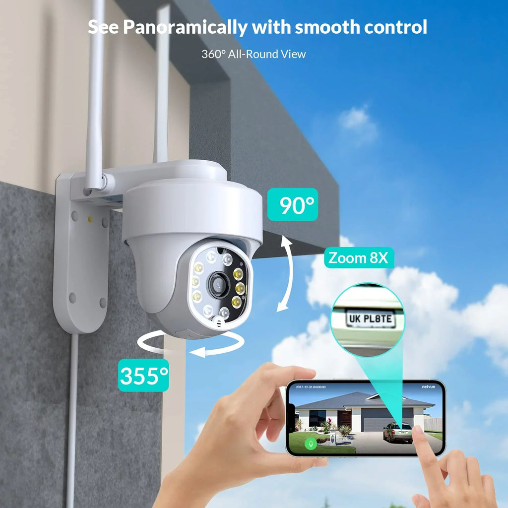 Security Camera Wireless WiFi, Netvue 360°  WiFi Surveillance Cameras for Home Security System – 2.4GHz WiFi Only