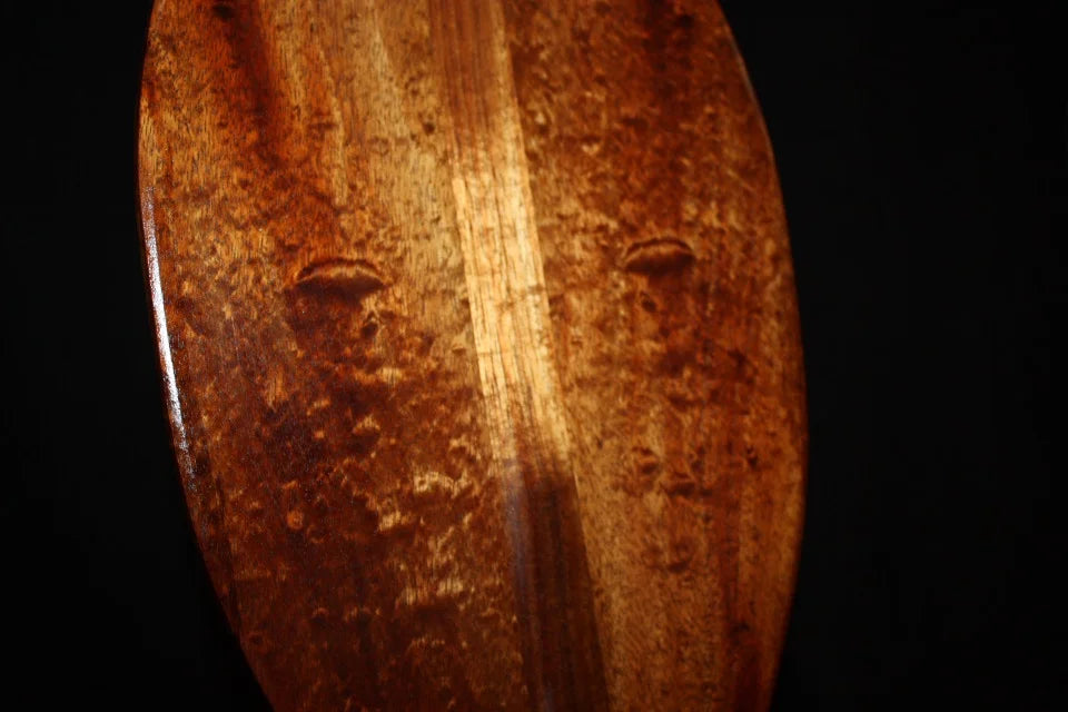 Soft Eyes Premium Watermarks Curls Koa Paddle Outrigger 60" | #koa3817