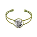 Chinese Masterpiece Mountains Rivers Drawing Bracelet Bangle Retro Open Cuff Jewelry