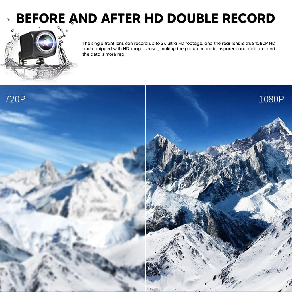 Car Rear View Mirror Camera Dual Dash Cam  Video Recorder Driving Recorder with Night Vision Panoramic Rearview Mirror with 4K 12" Full Touch Screen