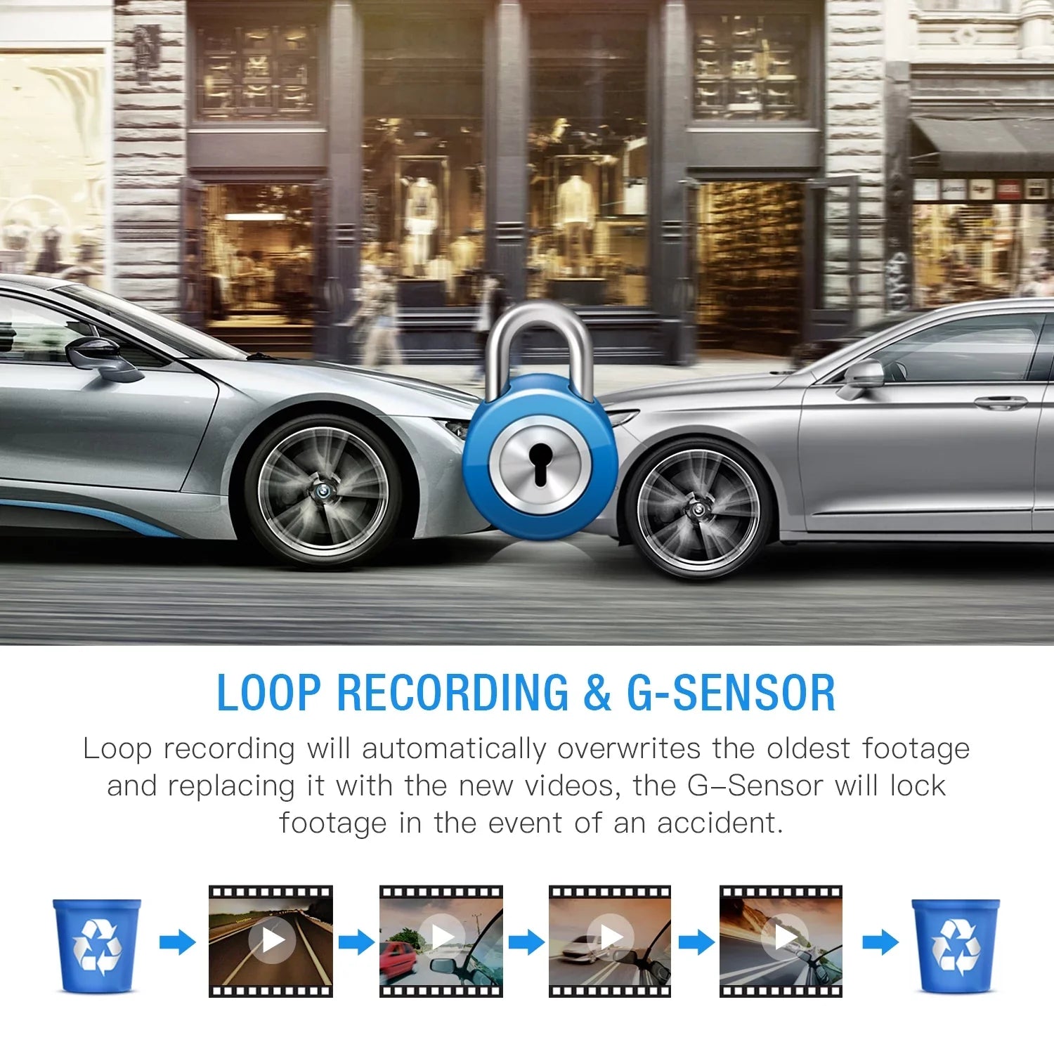 Dual Dash Cam Front and Inside 1080P Dash Camera 3"  Screen Car Camera  with  Night Vision Parking Monitor, -Sensor, Loop Recording