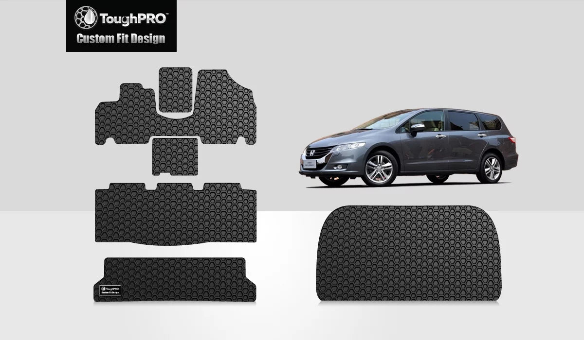 ToughPRO - Full Set with Cargo Mats Compatible with  Odyssey - All Weather Heavy Duty (Made in ) - Black Rubber - 2008