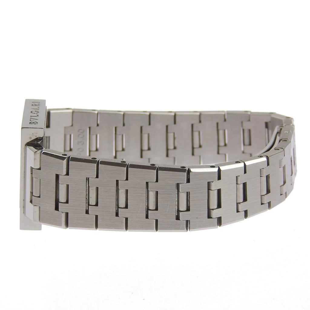 Pre-Owned  Bulgari Quadrado watch  stainless steel silver quartz analog display ladies black dial (Good)