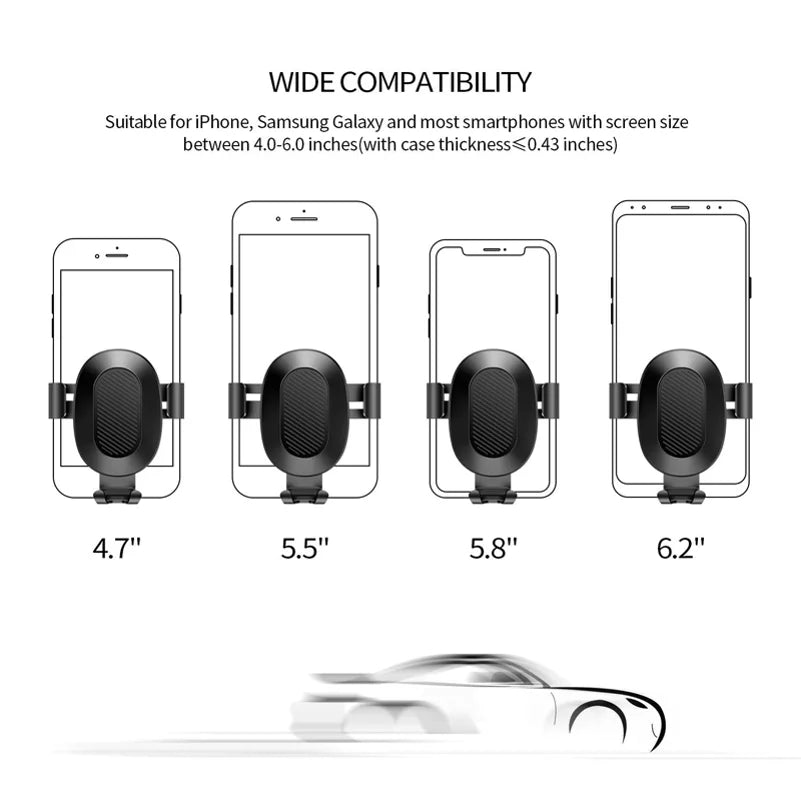 Fast Car Charger with Phone Mount - -  Socket Adapter and Air Vent Holder Auto Lock for  S48c,, Pro - Coolpad Legacy,,Brisa - Cricket Ovation, Influence, 2, Icon 2 -