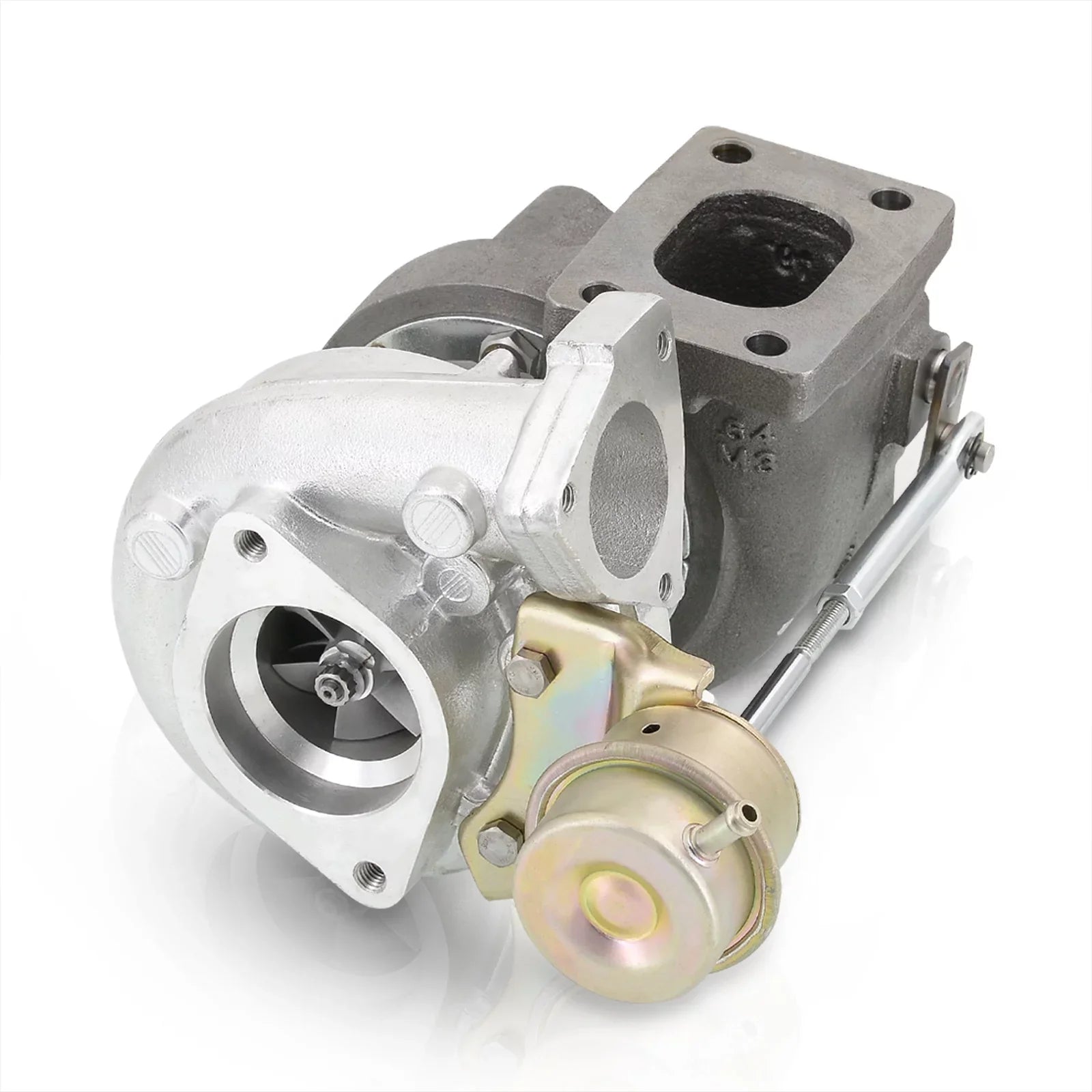 Distributors   Hybrid Turbo Charger Oil & Water Cooled Turbocharger + Wastegate 0.86 / Turbine 0.60  Compressor Ball Bearing 5-Bolt Outlet Flange Compatible/Replacement For Universal Car