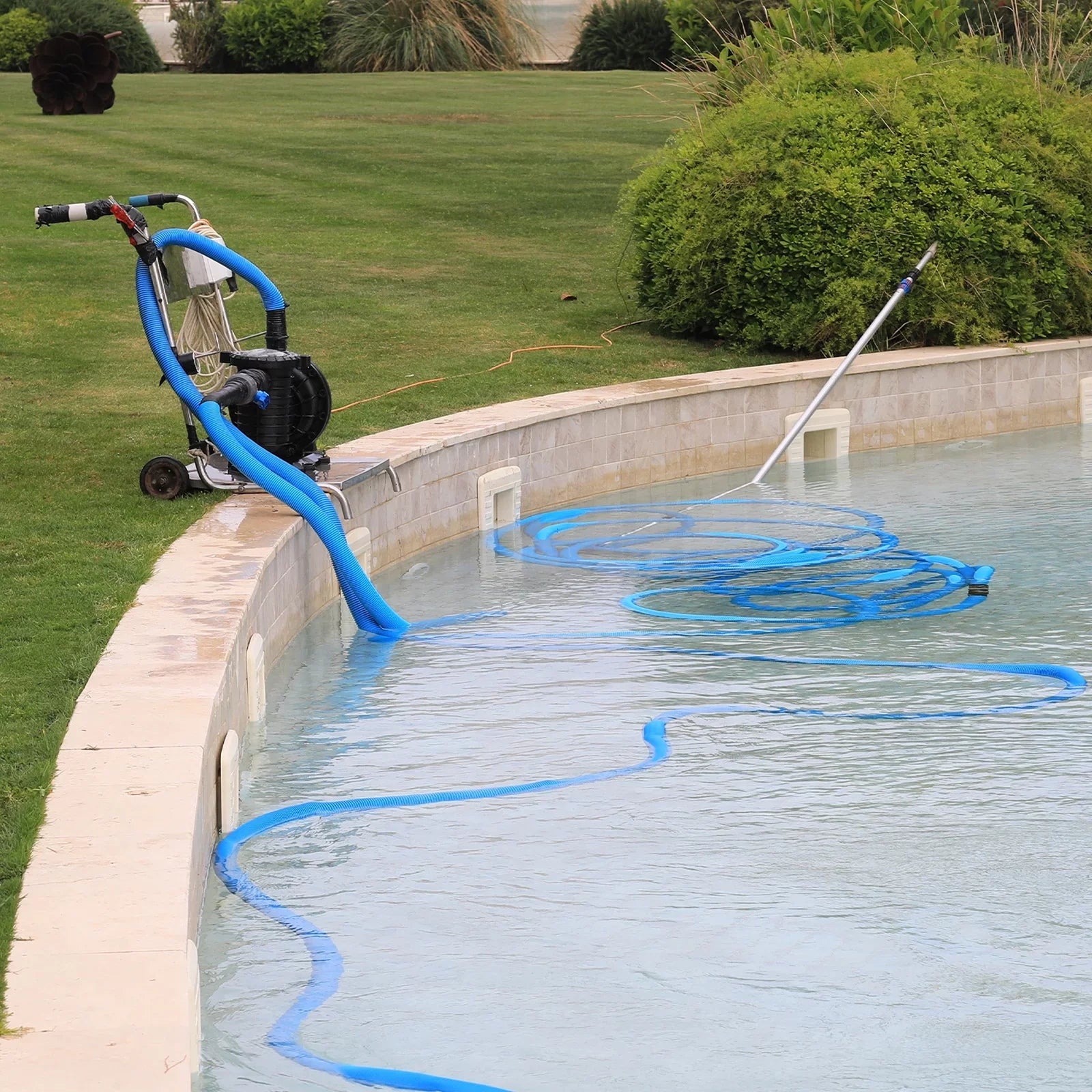 Backwash Hose 2" Dia 25ft 0.3MPa High Pressure  Reinforced Discharge Hoses for Swimming Pool