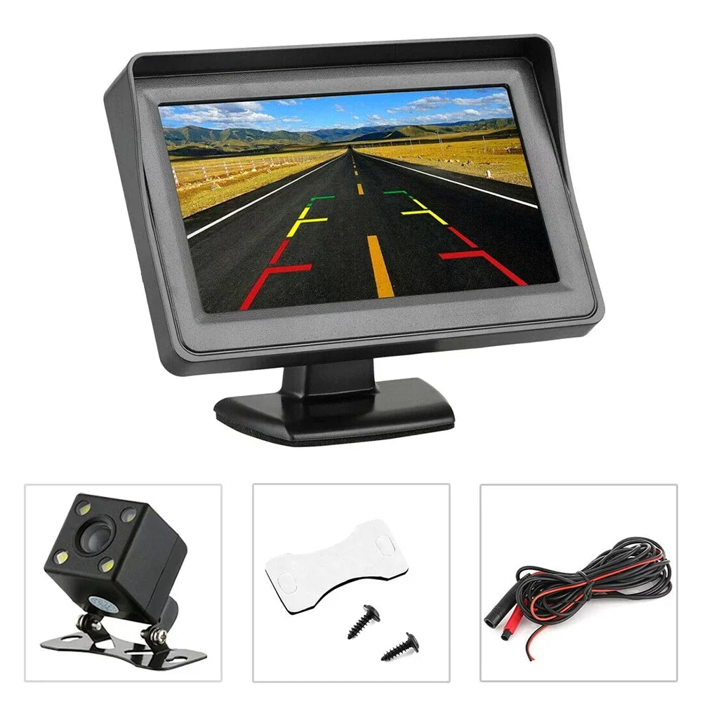 Willstar Rear View Camera with 4.3 Inch Mirror Screen and 170 Degree Adjustable Parking Rear View Angle