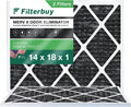 Filterbuy 14x18x1  8 Odor Eliminator Pleated   Furnace Air Filters with Activated Carbon (2-Pack)