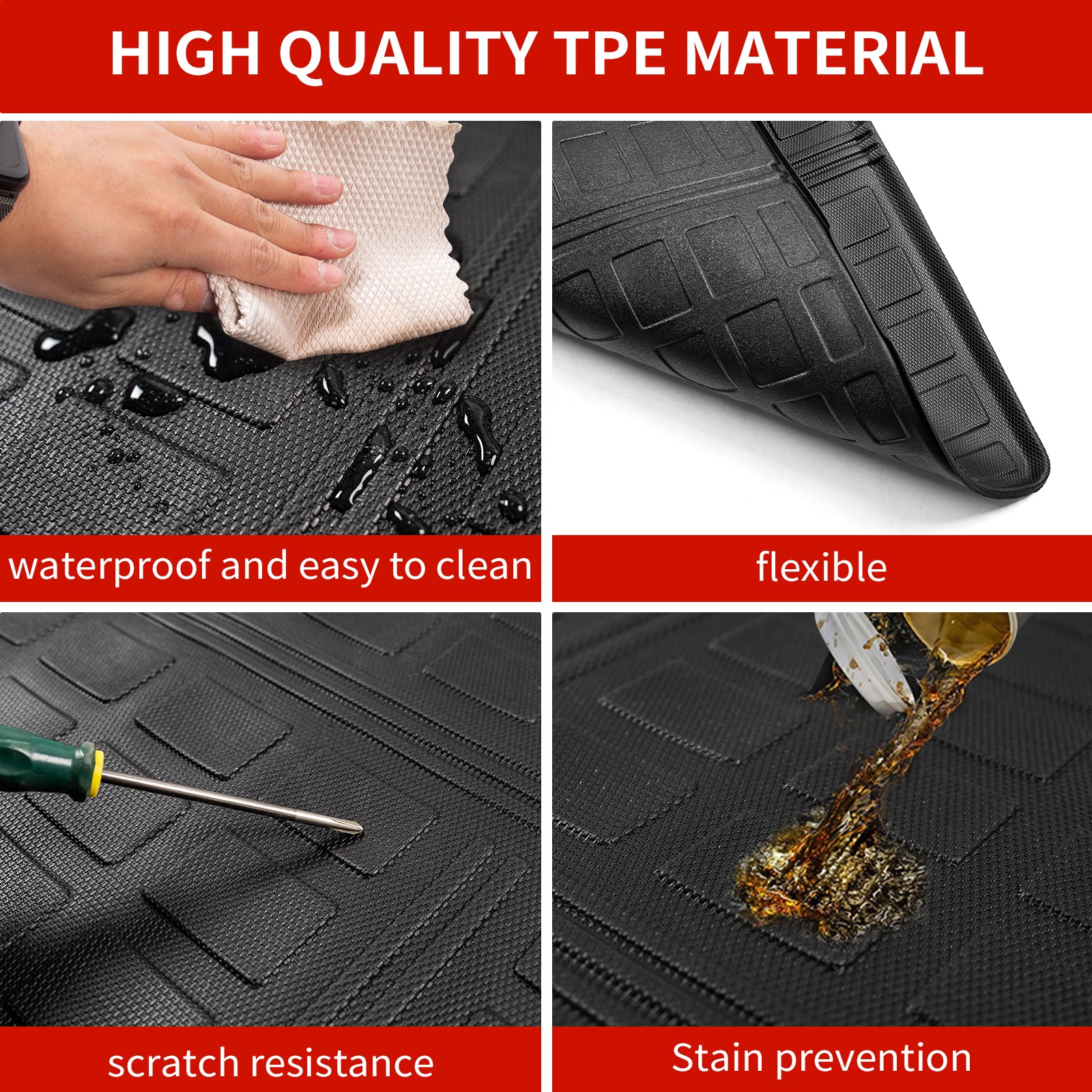 Cargo Mat Compatible with 2019-2023 Jeep Cherokee Trunk Mat Cargo Liner  All Weather Trunk Liner 2022 Cherokee Accessories (Trunk Mat)