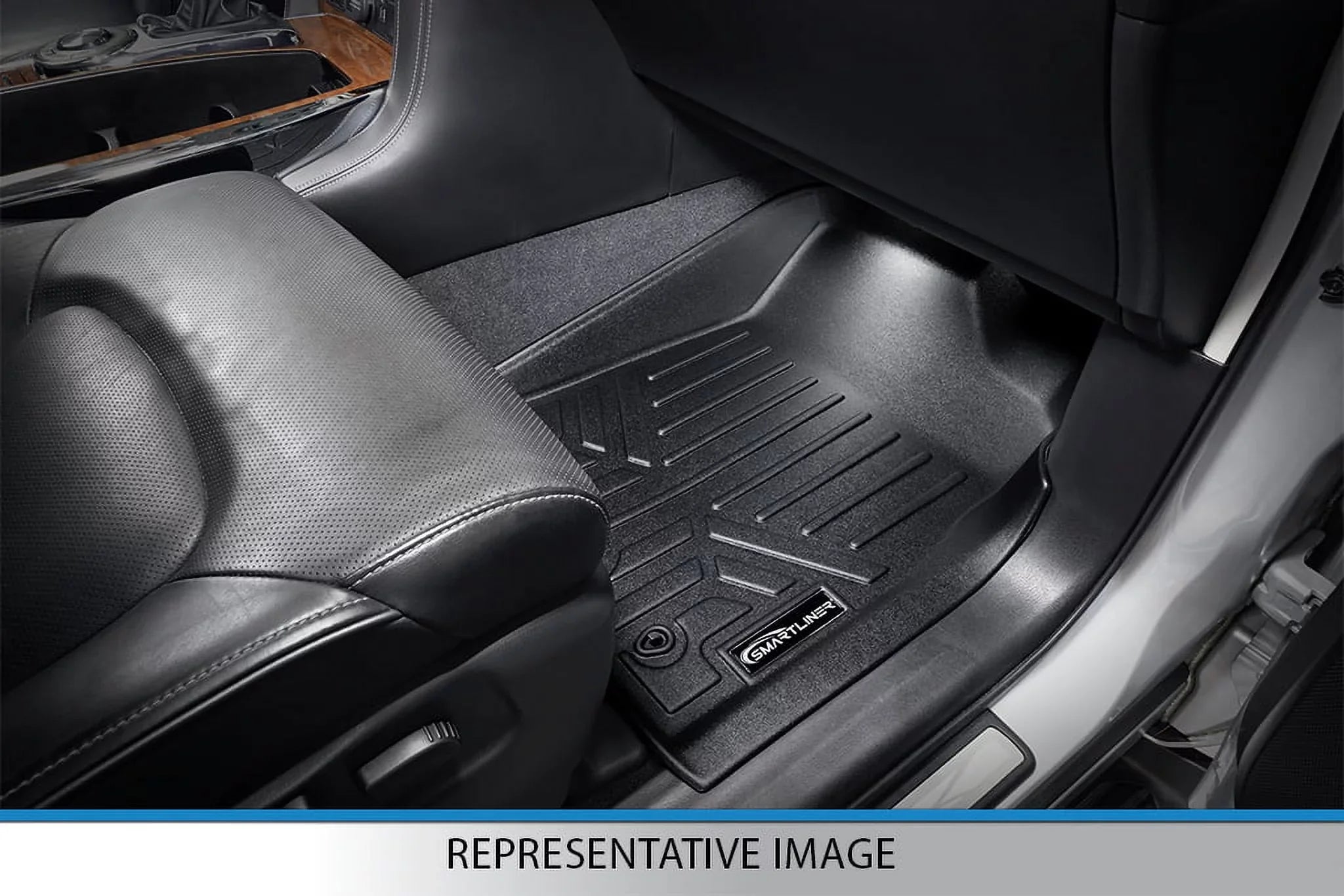 Smartliner All Weather Floor Mats 3 Rows Black Set for 2017-21 Chrysler Pacifica