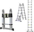 Dayplus 12.5FT/3.8M Aluminum Telescoping Extension Ladder Portable Multi-Purpose Folding -Frame Ladder