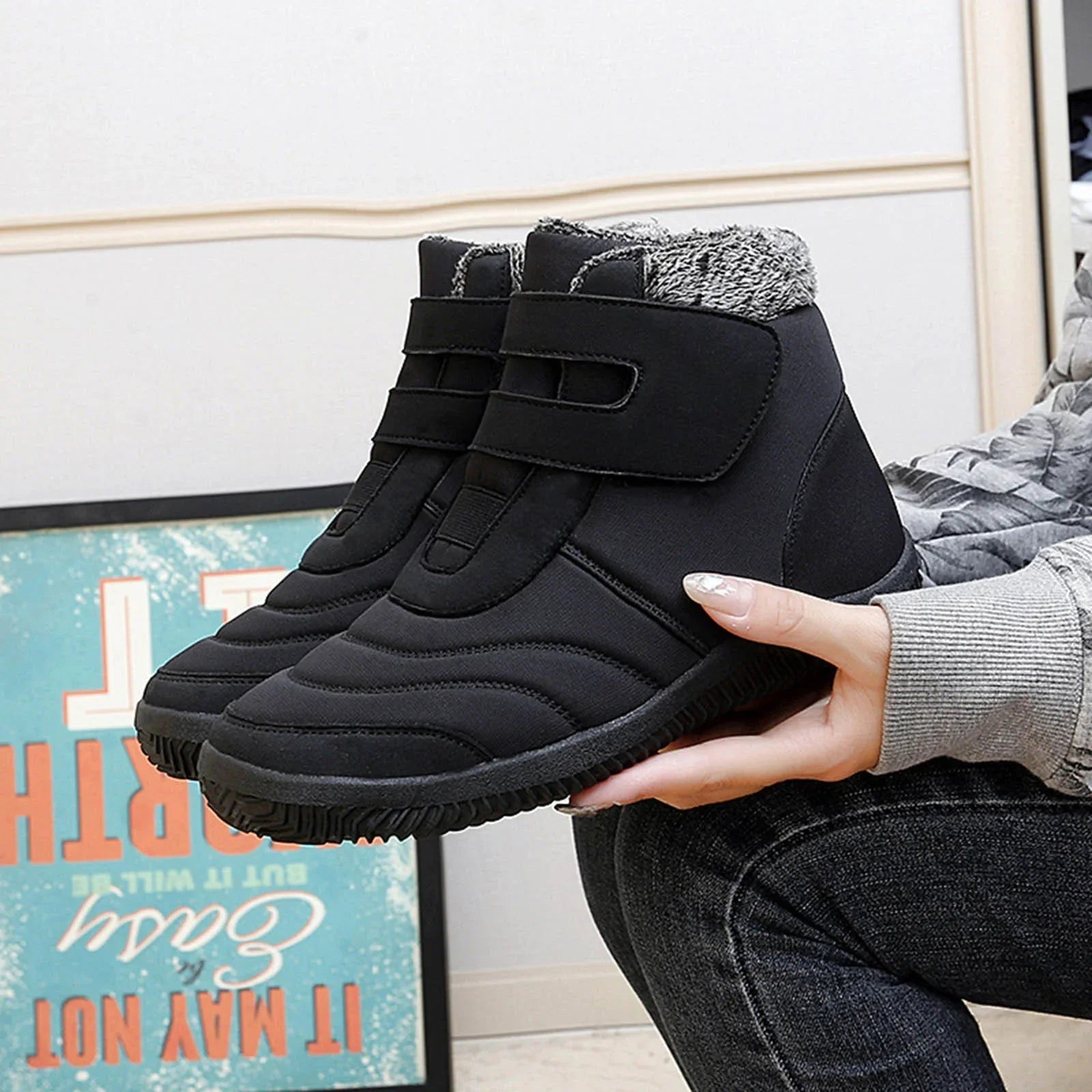 Women's Winter Plus Cotton Thickened High Top Casual Cotton Boots Outdoor Fashion Warm Snow Boots Winter Snow Boots Women Water Proof Snow Boots for Women Size 12 Wide Width Women's Snow Boots Size 12