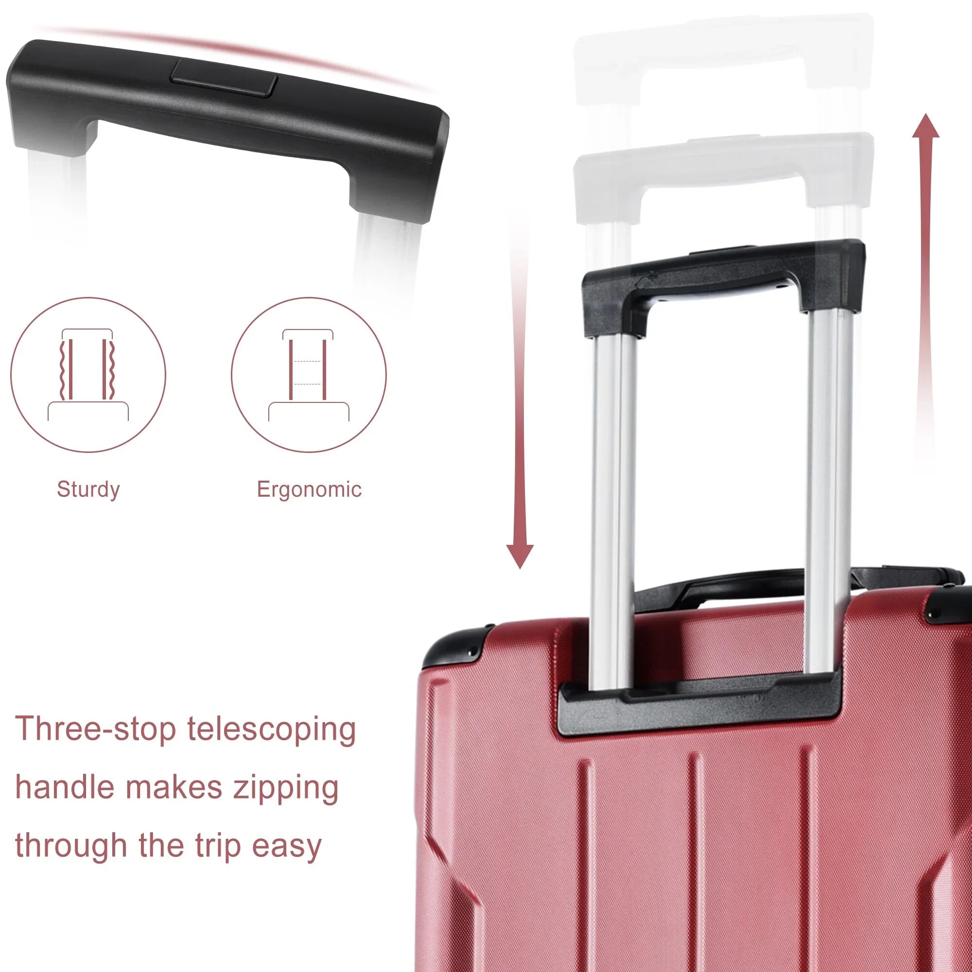 Luggage Suitcase  with  Lock Spinner and Adjustable Handle Carry on Expansion Hardshell Lightweight 20in, Airline Approved