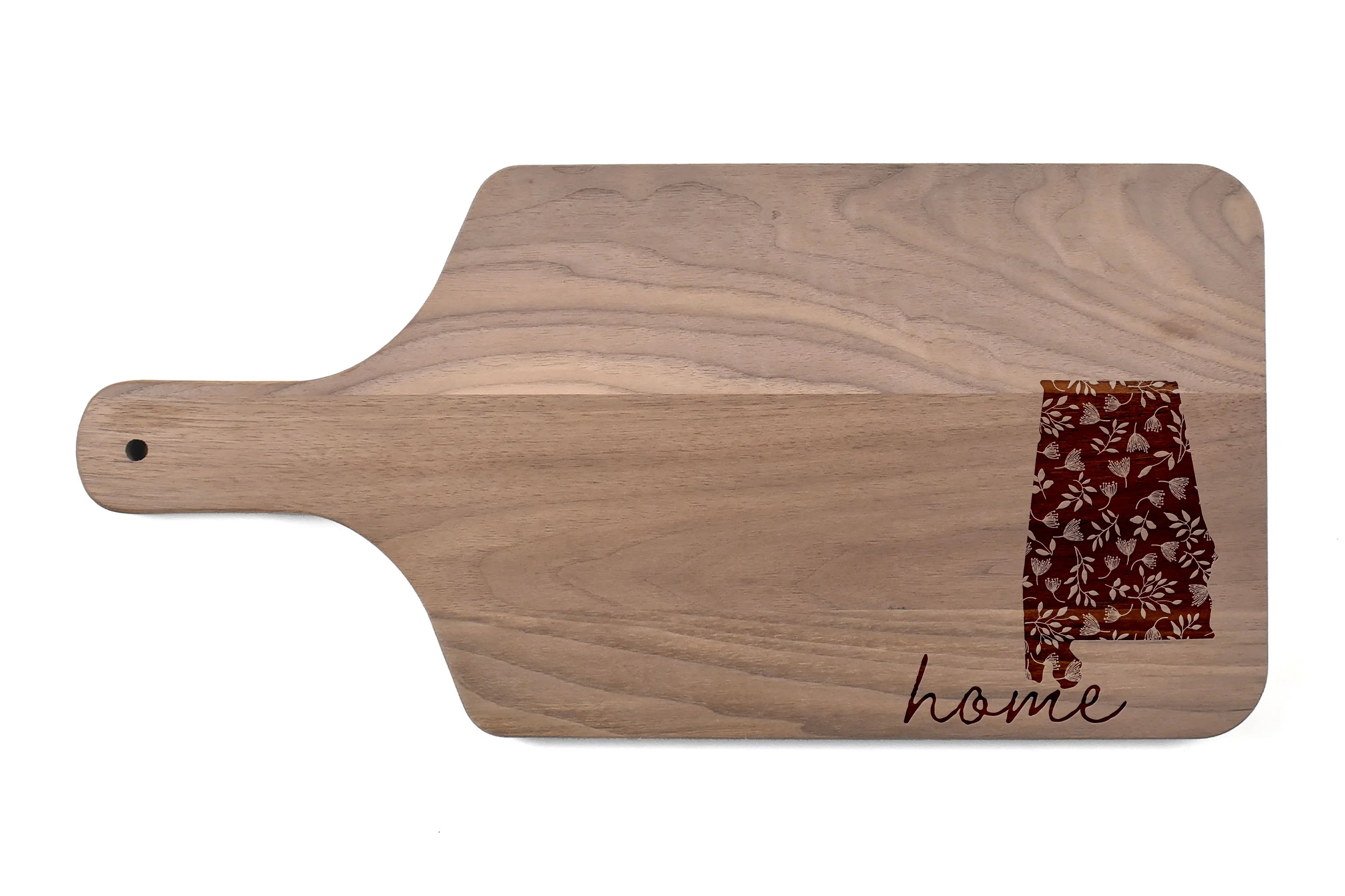 Creative Products Floral Home State - Alabama 17 x 8 Walnut Paddle Cutting Board