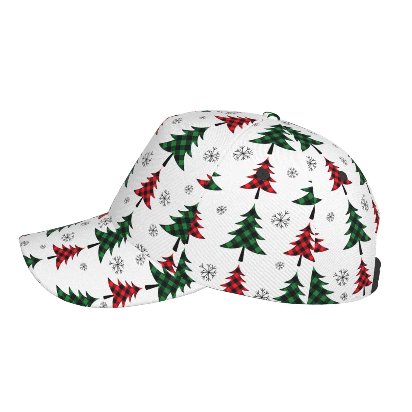 Balery Baseball Cap Adjustable Size for Running Workouts and Outdoor Activities All Seasons Dad Hat(Buffalo Plaid Christmas Trees)