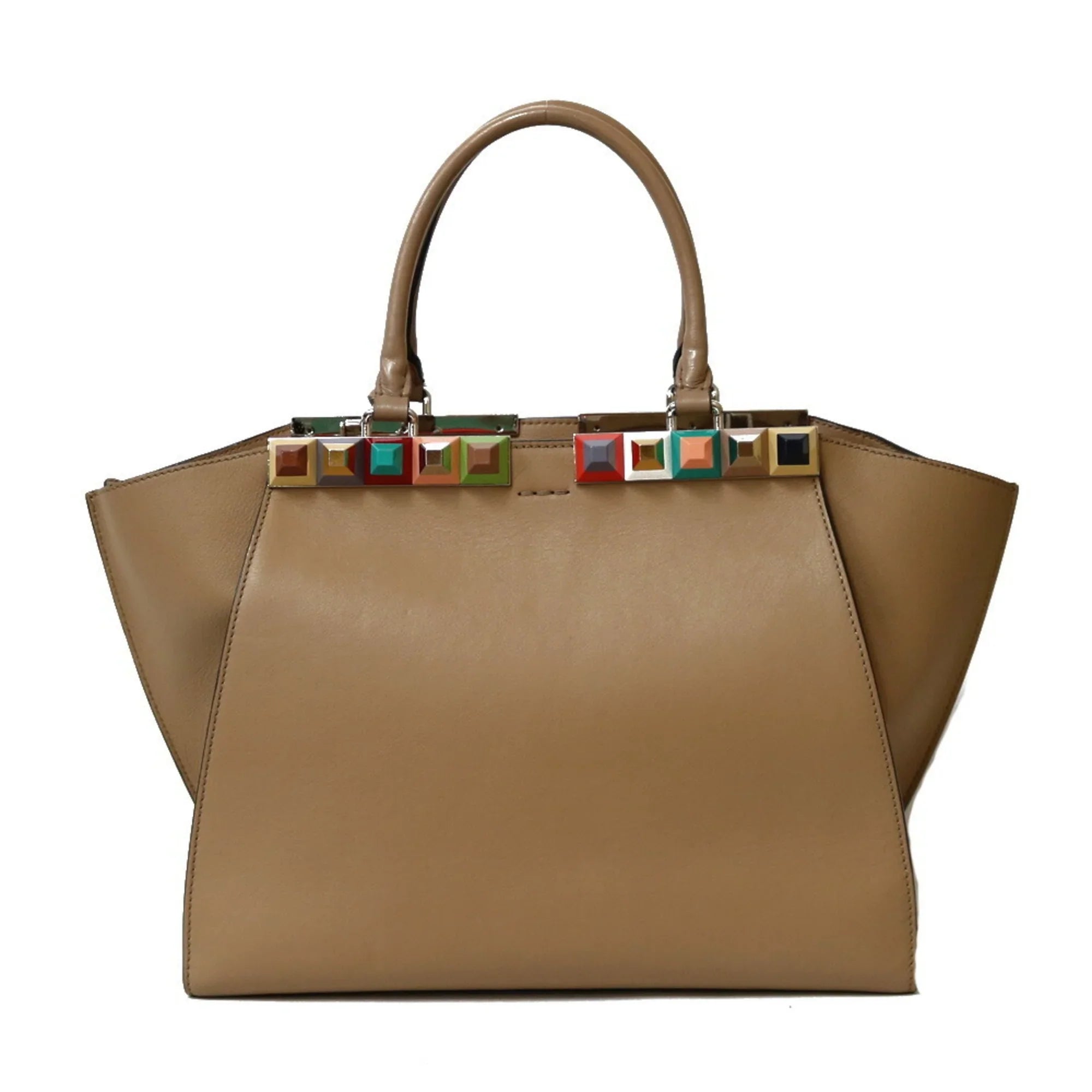 Pre-Owned  Shoulder Bag Trois Heors Beige Women's Leather (Good)